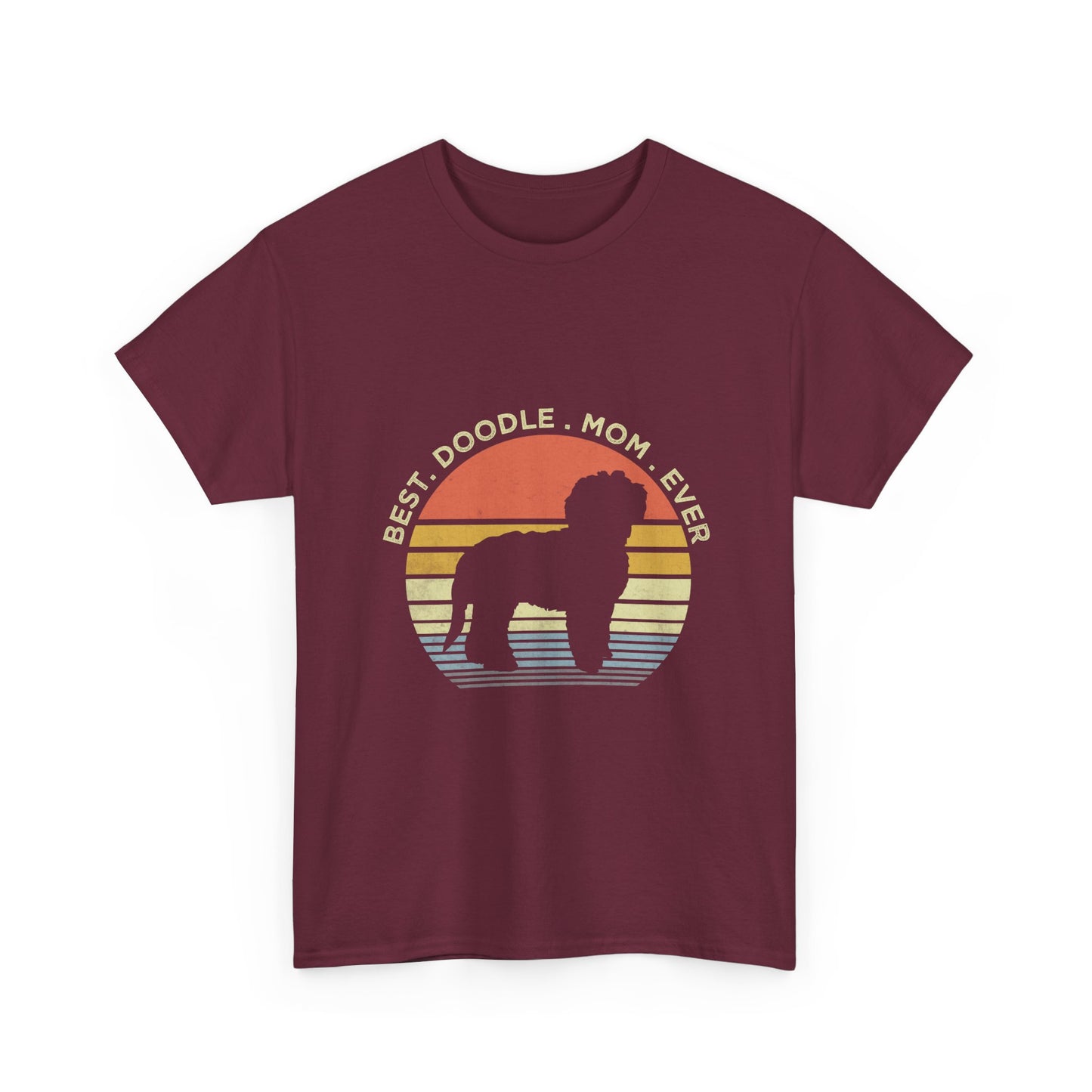 Goldendoodle Mom T-Shirt — "Best Doodle Mom Ever" Vintage Sunset Tee