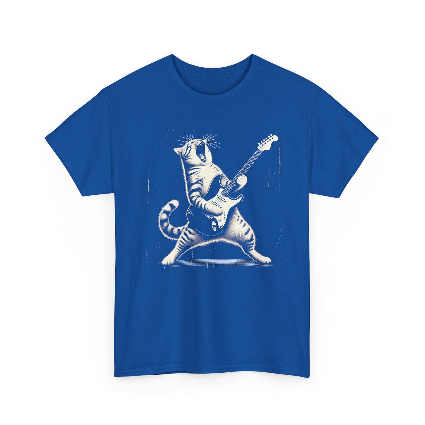 Cat Rocker T-Shirt — Guitar Playing Cat Vintage Band Tee