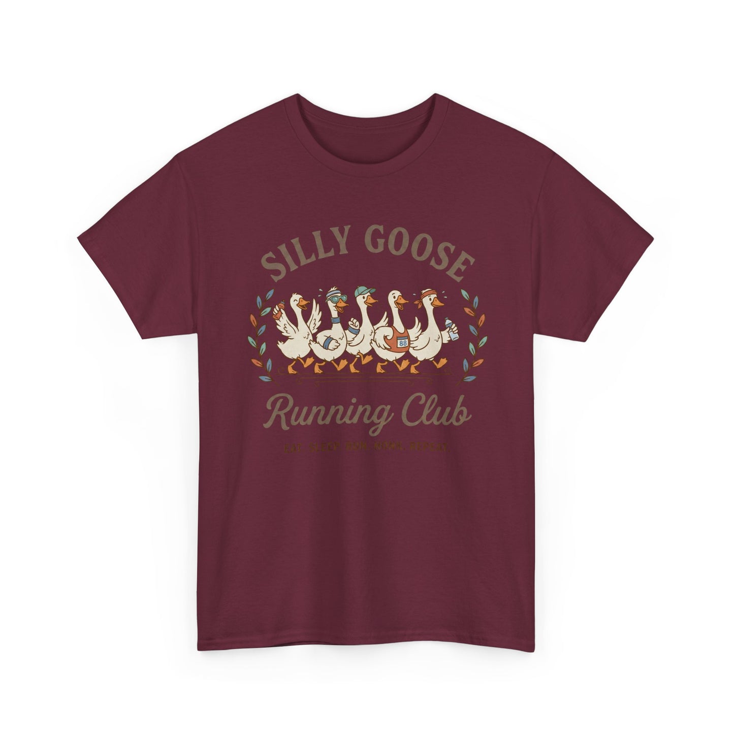 Silly Goose Running Club T‑Shirt — Funny Runner Tee (Eat. Sleep. Run. Honk. Repeat.)