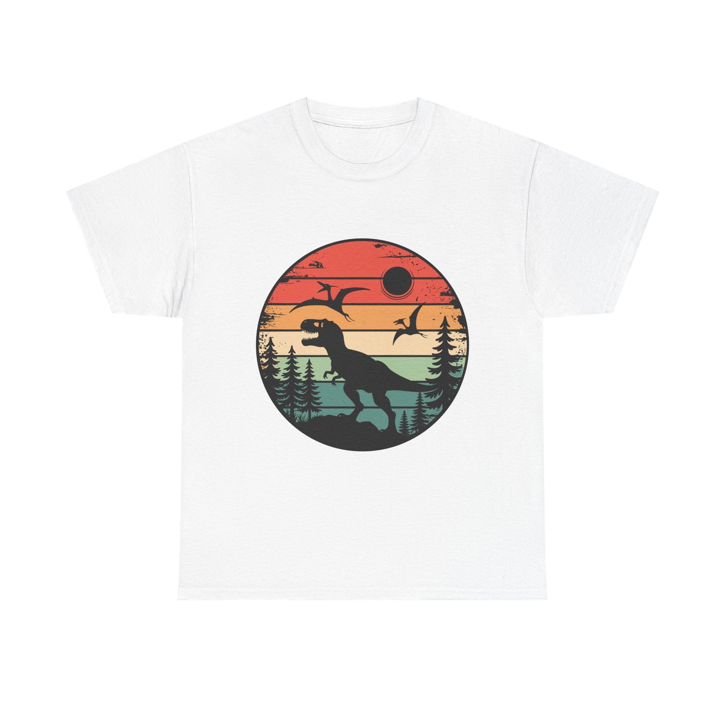 T-Rex Sunset Tee — Retro Dinosaur Graphic T-Shirt