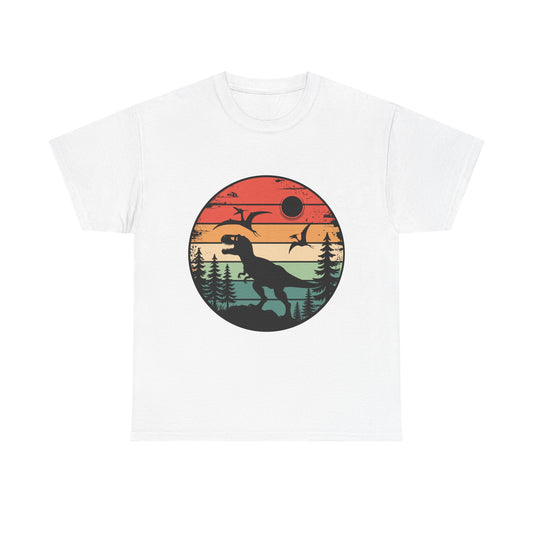T-Rex Sunset Tee — Retro Dinosaur Graphic T-Shirt