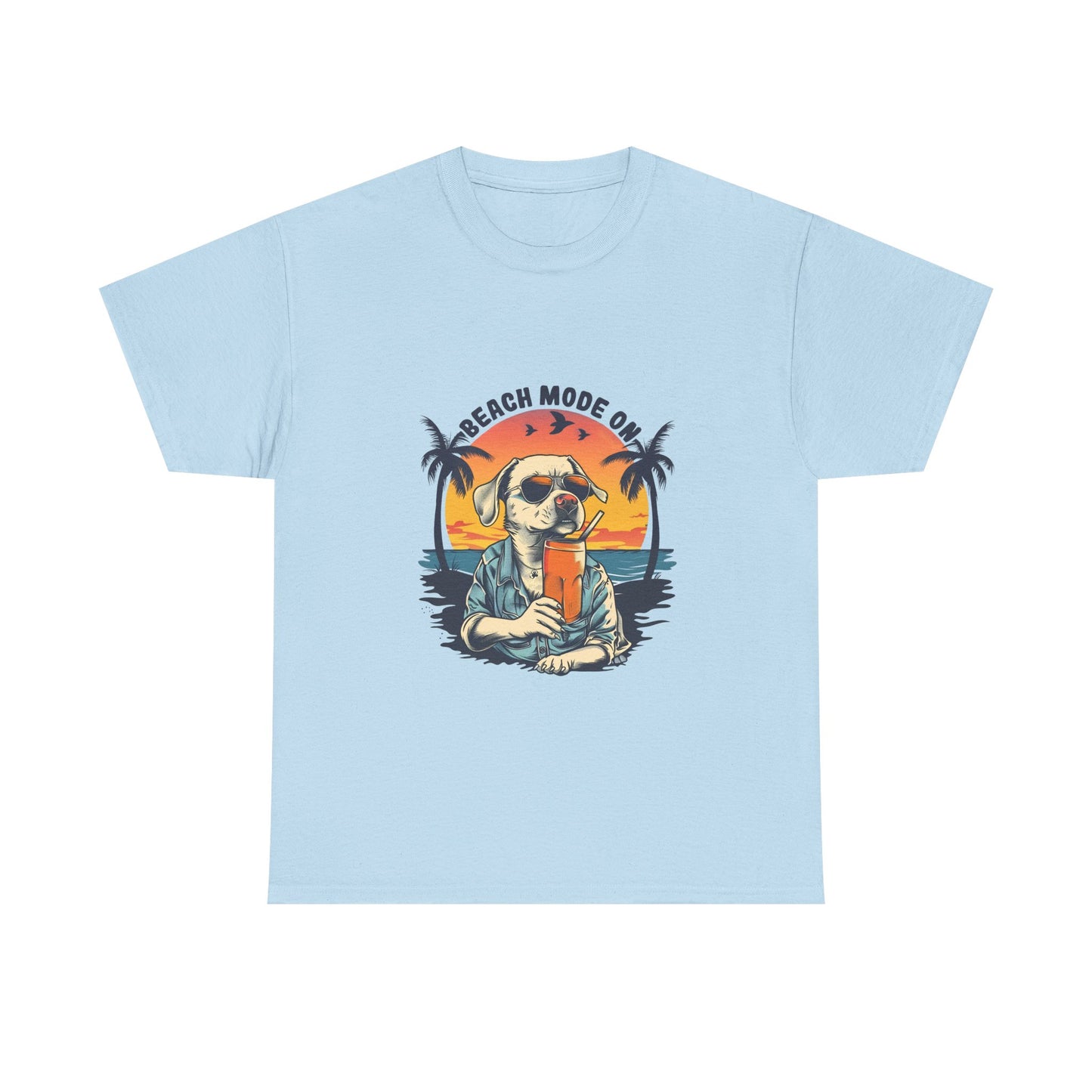 Beach Mode On T-Shirt — Retro Surf Dog Summer Tee