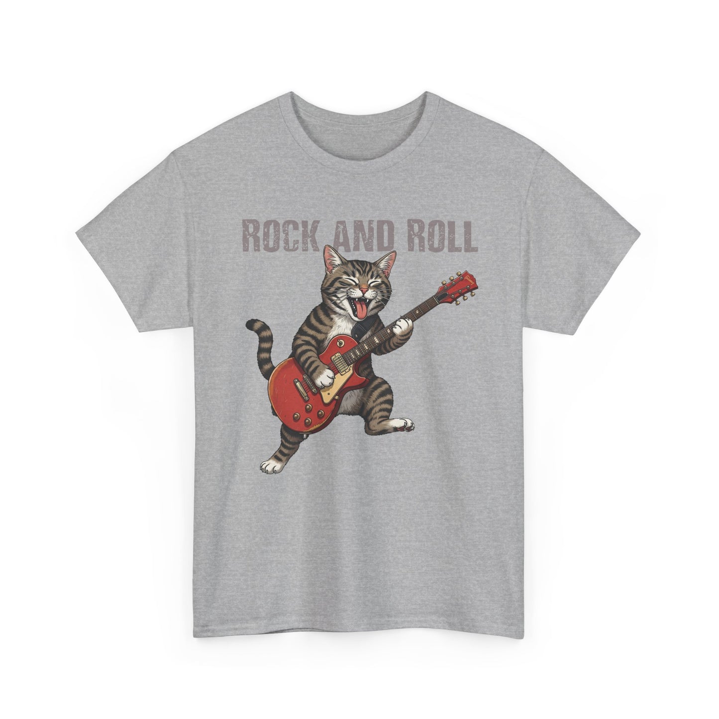 Rock and Roll Cat T-Shirt — Vintage Guitar Kitty Graphic Tee