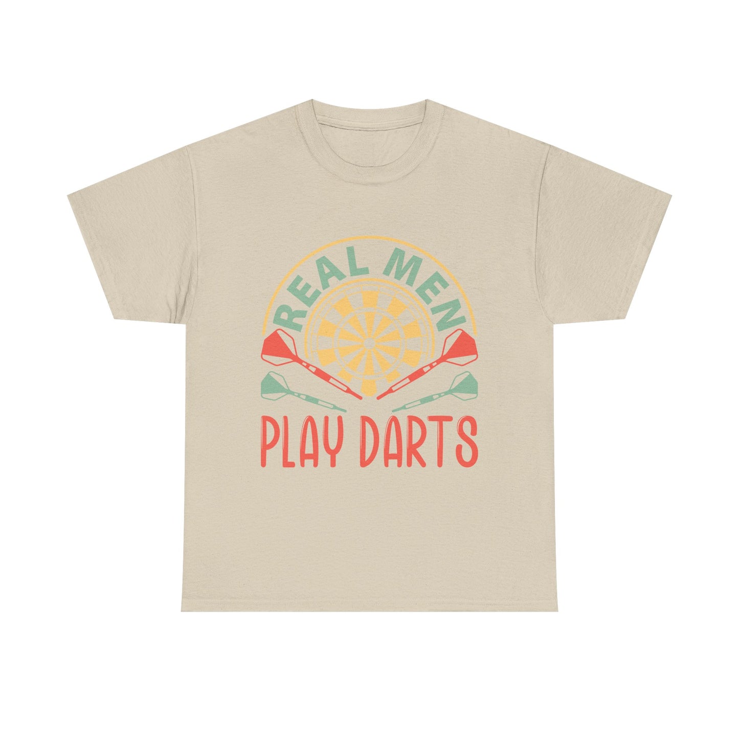 Darts T-Shirt — “Real Men Play Darts” Retro Dartboard Tee