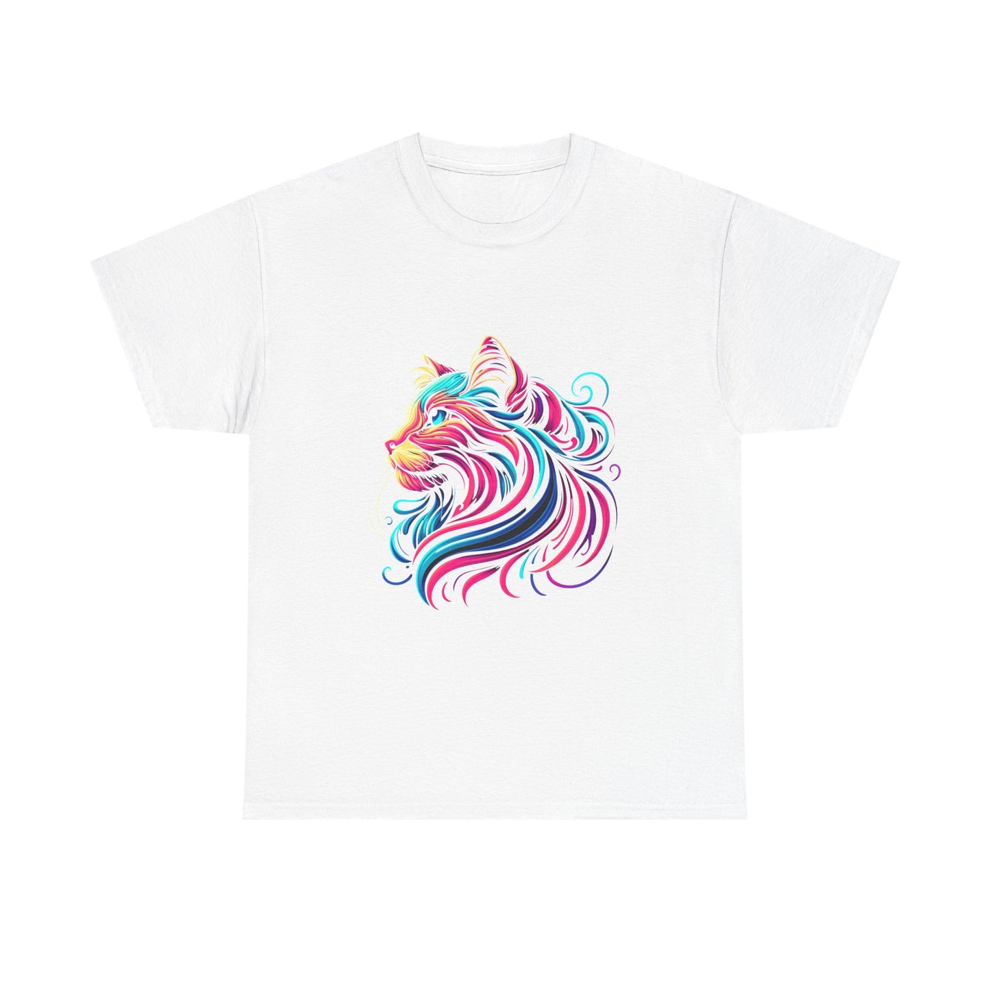 Cat T-Shirt — Colorful Swirl Cat Art Tee
