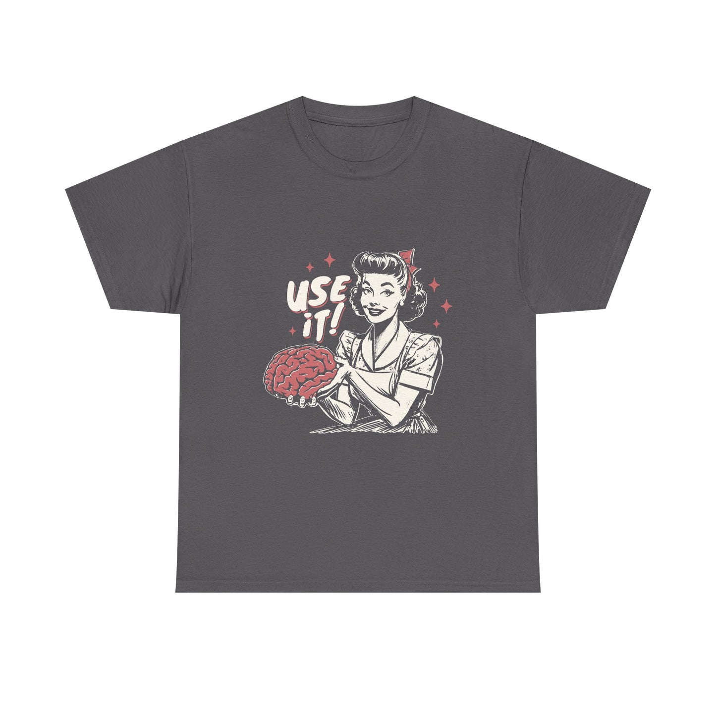 Use It! Retro Nurse Holding Brain Vintage Graphic Tee