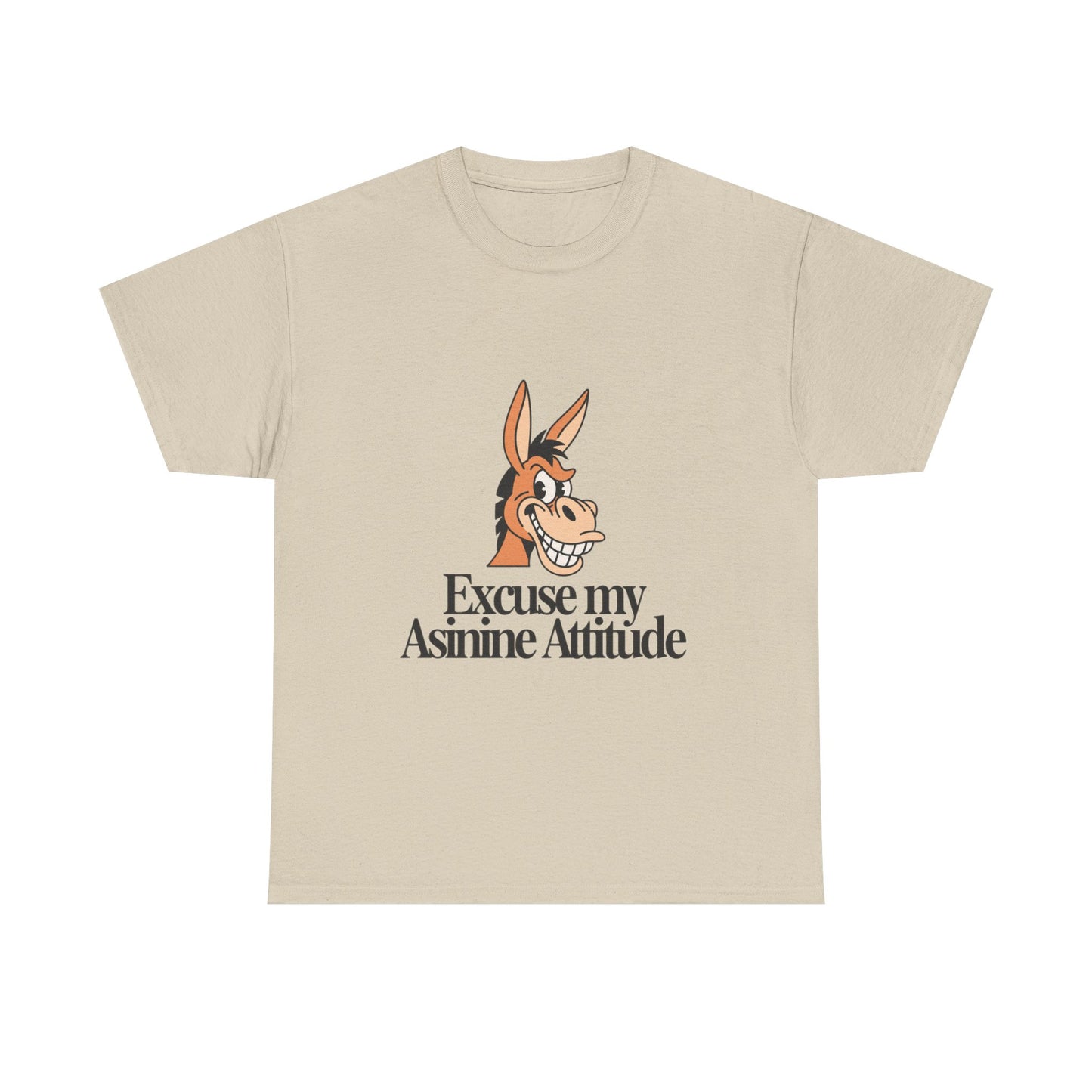 Funny Donkey Tee — "Excuse My Asinine Attitude" Casual Graphic T-Shirt
