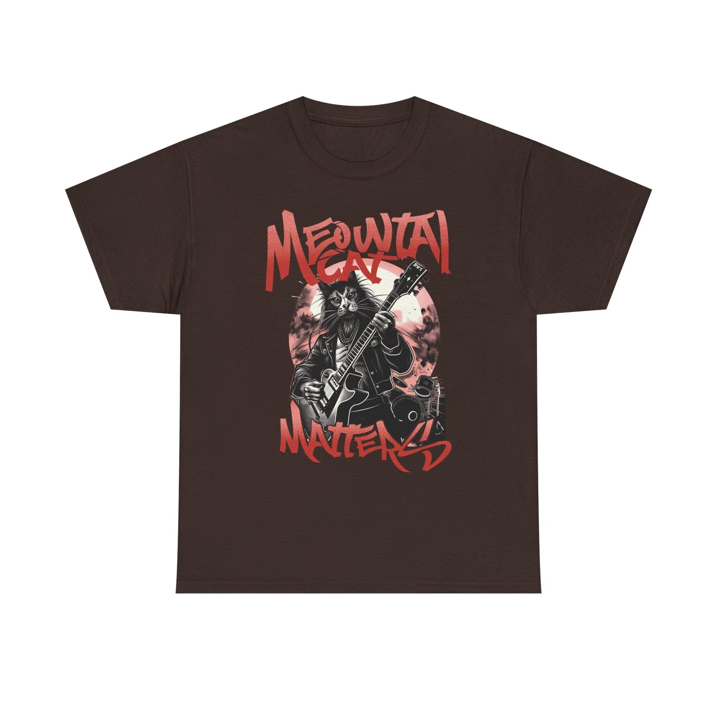 Cat Metal T-Shirt – “Meowtal Matters” Rock Guitar Cat Tee