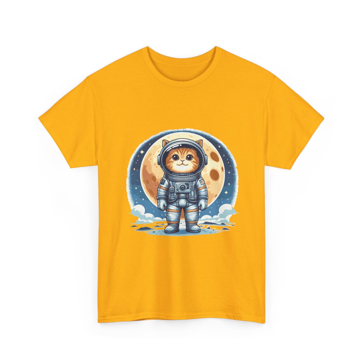 Astronaut Cat T-Shirt – Cute Space Kitty Tee with Moon