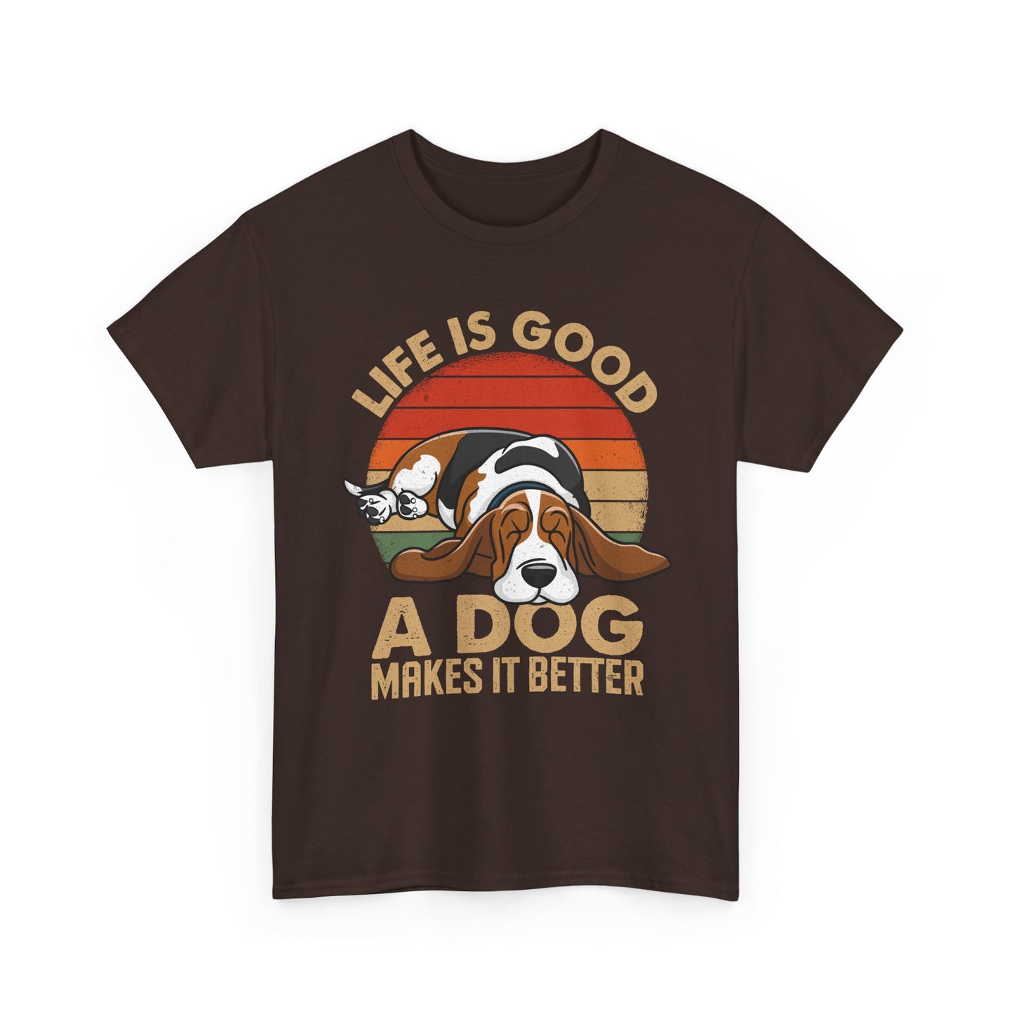 Life Is Good "A Dog Makes It Better" T-Shirt — Cute Retro Dog Lover Tee