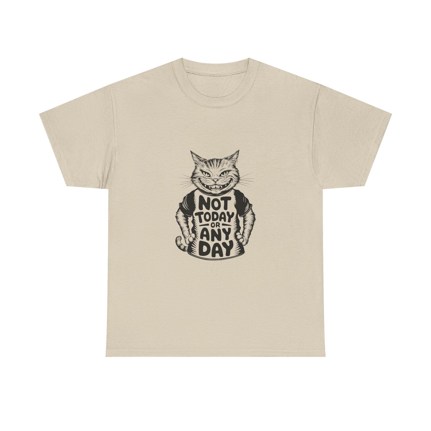 Cat Graphic Tee — “Not Today Any Day” Funny Grumpy Cat T‑Shirt