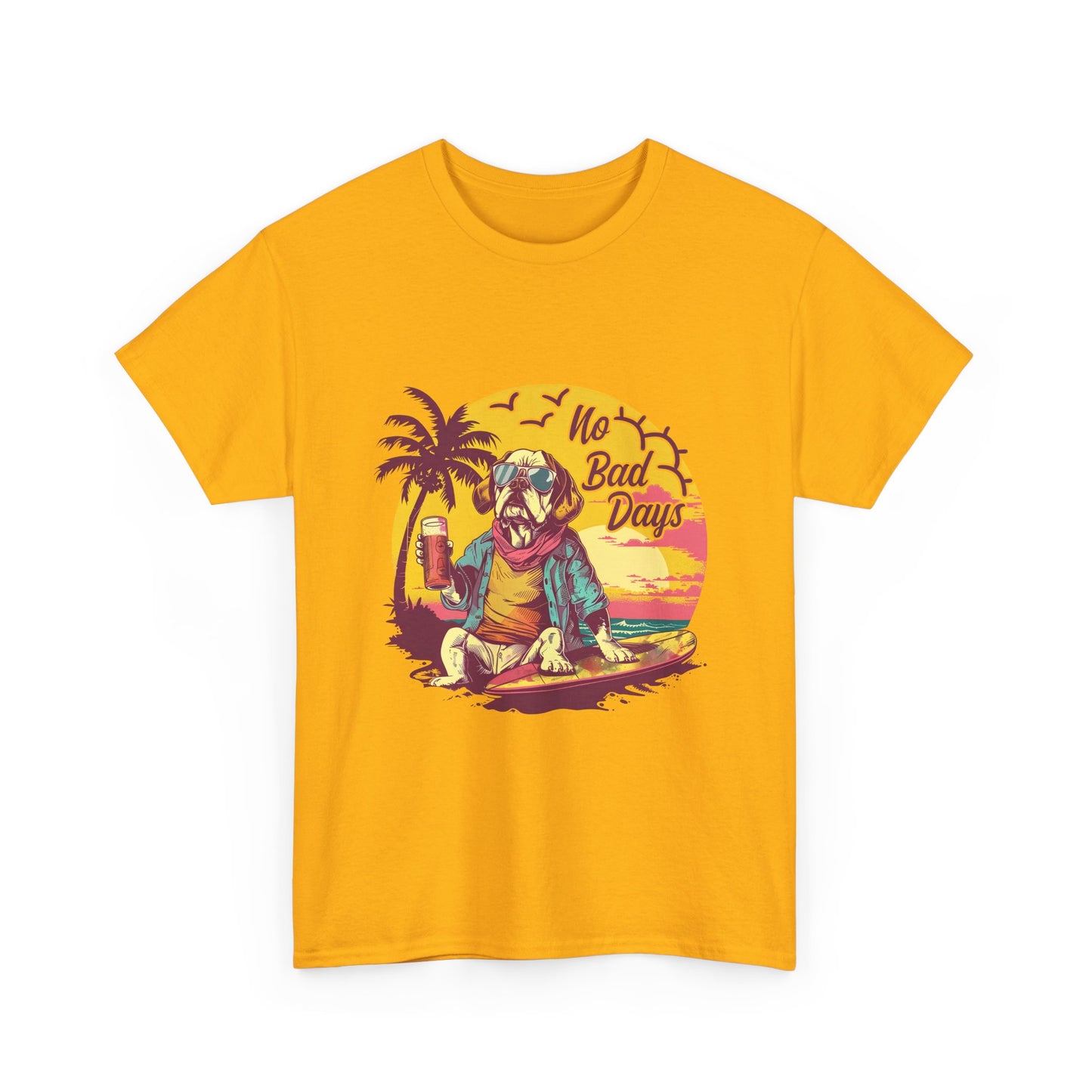 T-Shirt — "No Bad Days" Surf Sloth Retro Beach Tee
