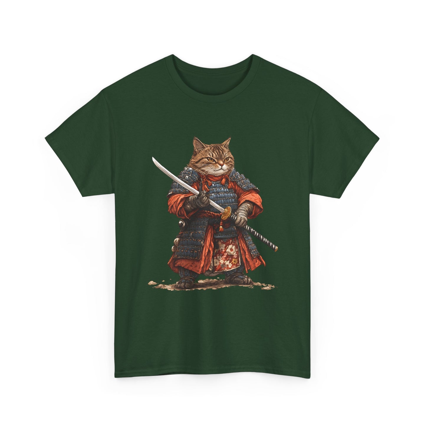 Samurai Cat T-Shirt – Warrior Tabby Graphic Tee