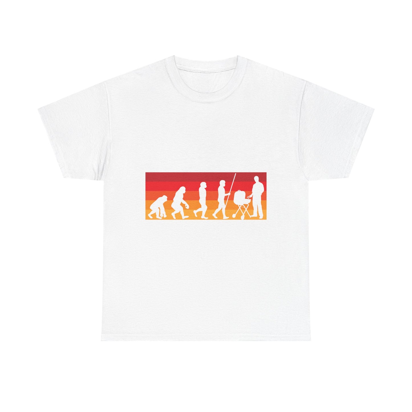 Evolution of Parenthood T-Shirt — Retro Sunset Dad to Parent Silhouette Tee