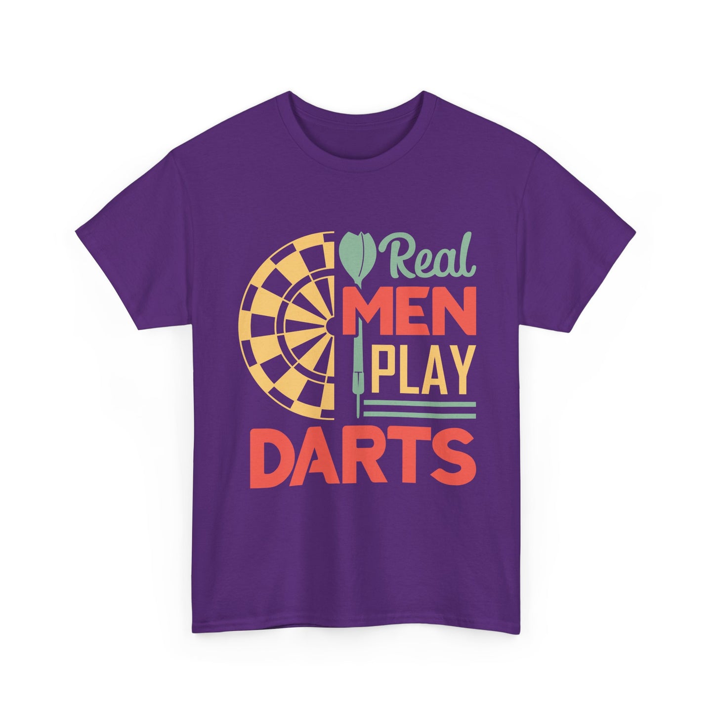 Darts T-Shirt — “Real Men Play Darts” Retro Dartboard Tee