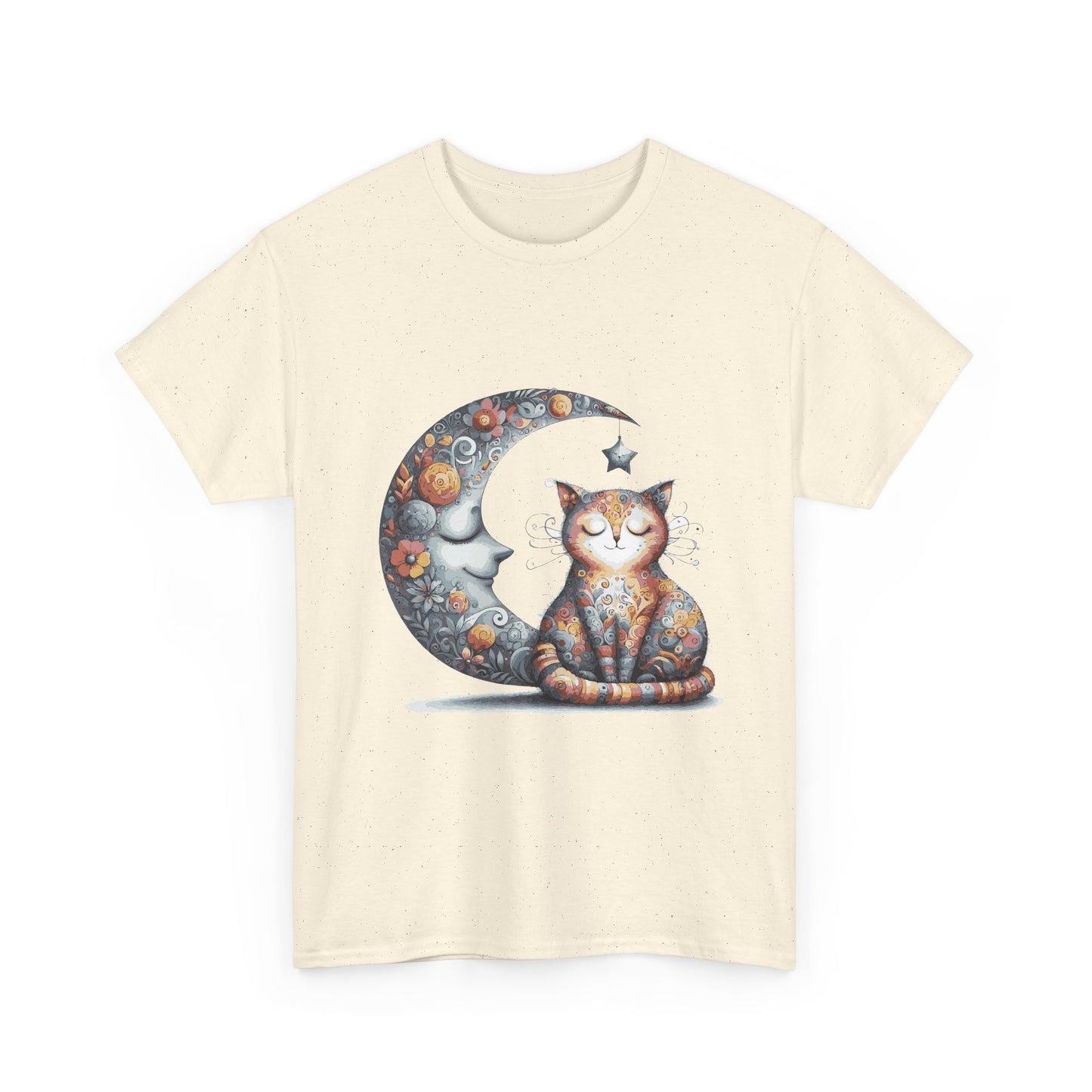 Cat Moon T-Shirt — Whimsical Cosmic Cat Graphic Tee