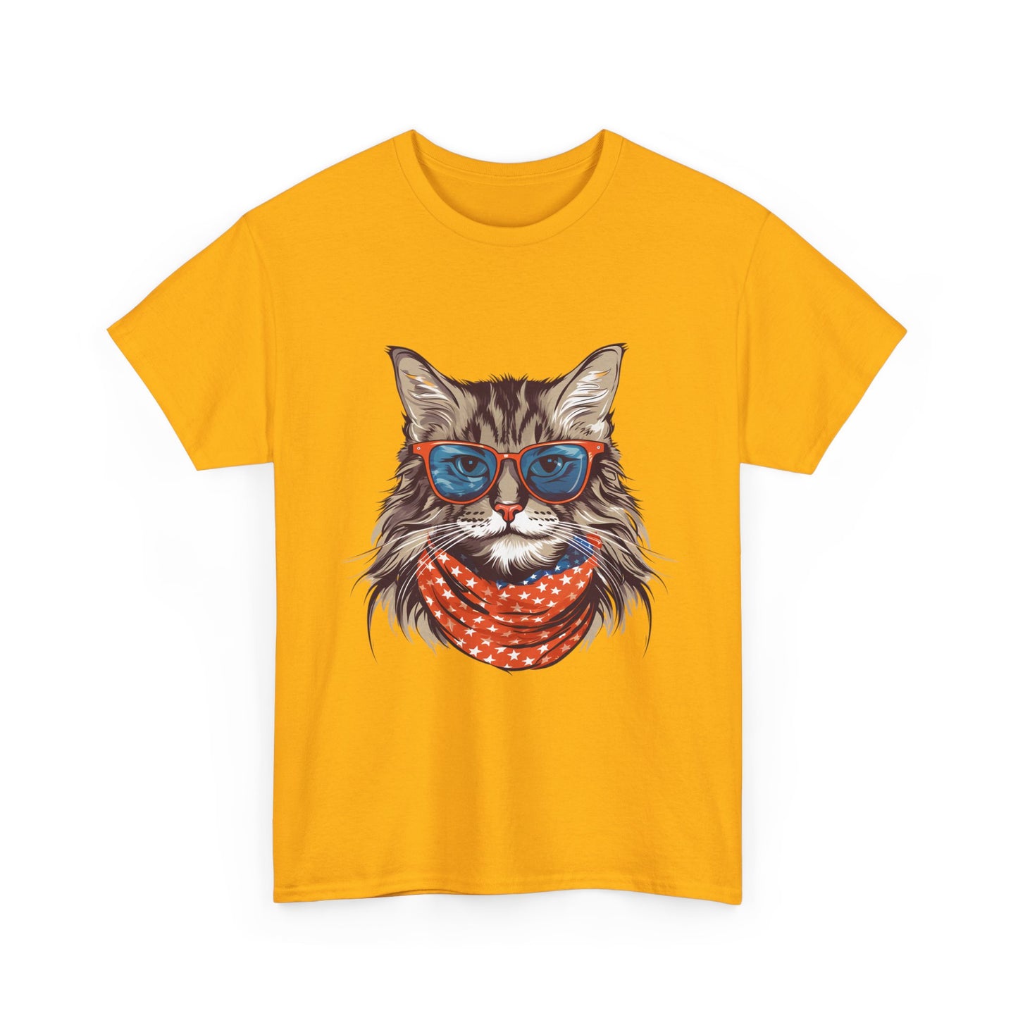 Cat with Sunglasses & Bandana T-Shirt — Cool Retro Cat Graphic Tee