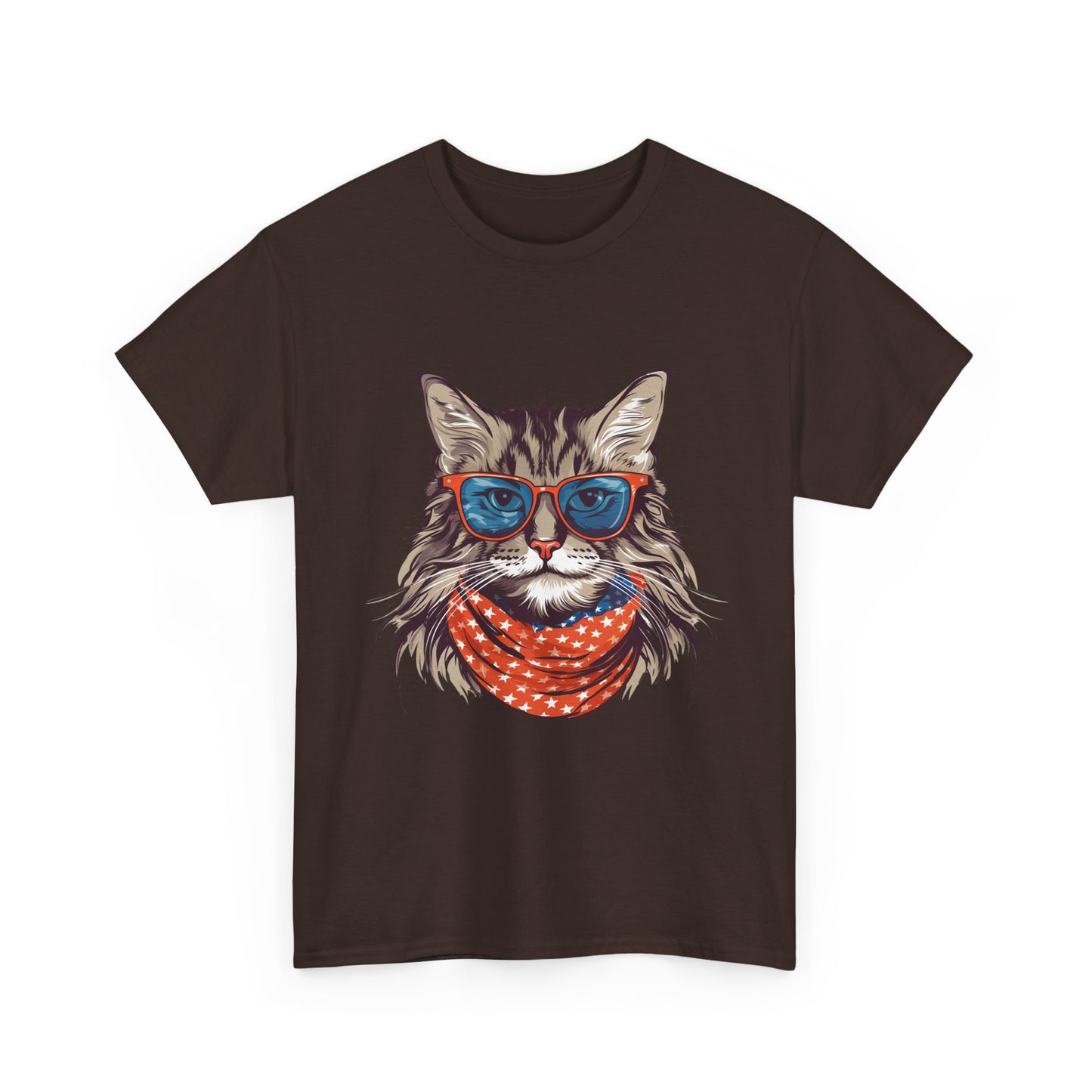 Cat with Sunglasses & Bandana T-Shirt — Cool Retro Cat Graphic Tee