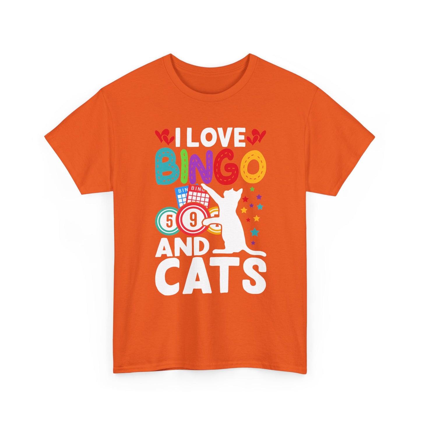 I Love Bingo and Cats T-Shirt — Funny Cat Lover Bingo Tee