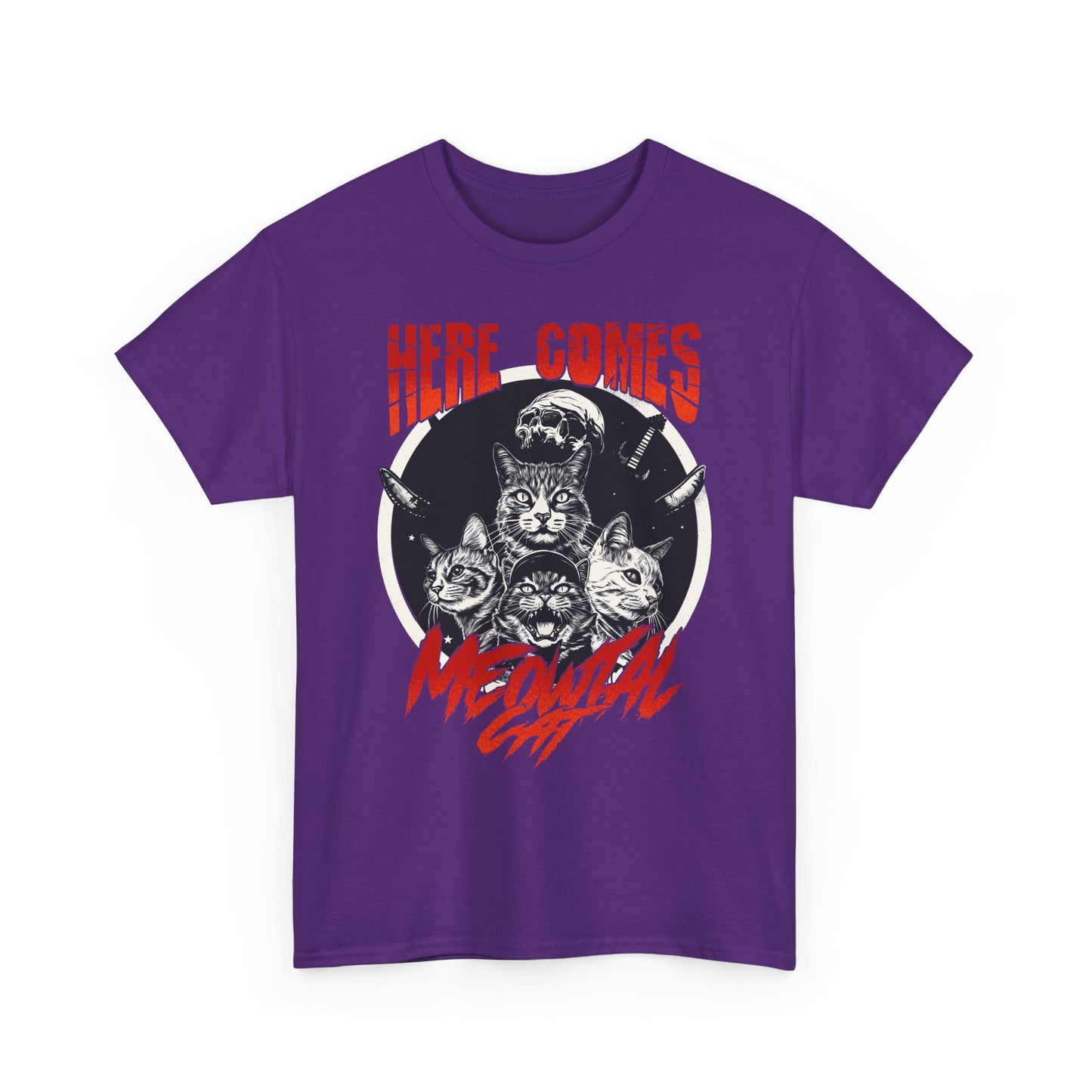 Here Comes Meowtal Cat Band T-Shirt