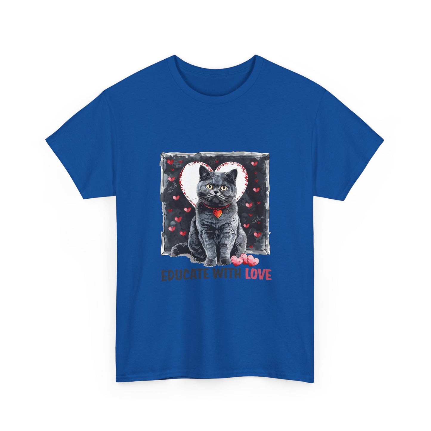 Cat “Educate With Love” T‑Shirt