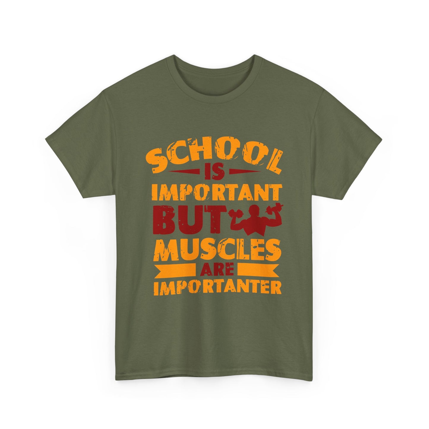 Muscles Are Importanter T-Shirt — Funny Gym Quote Tee