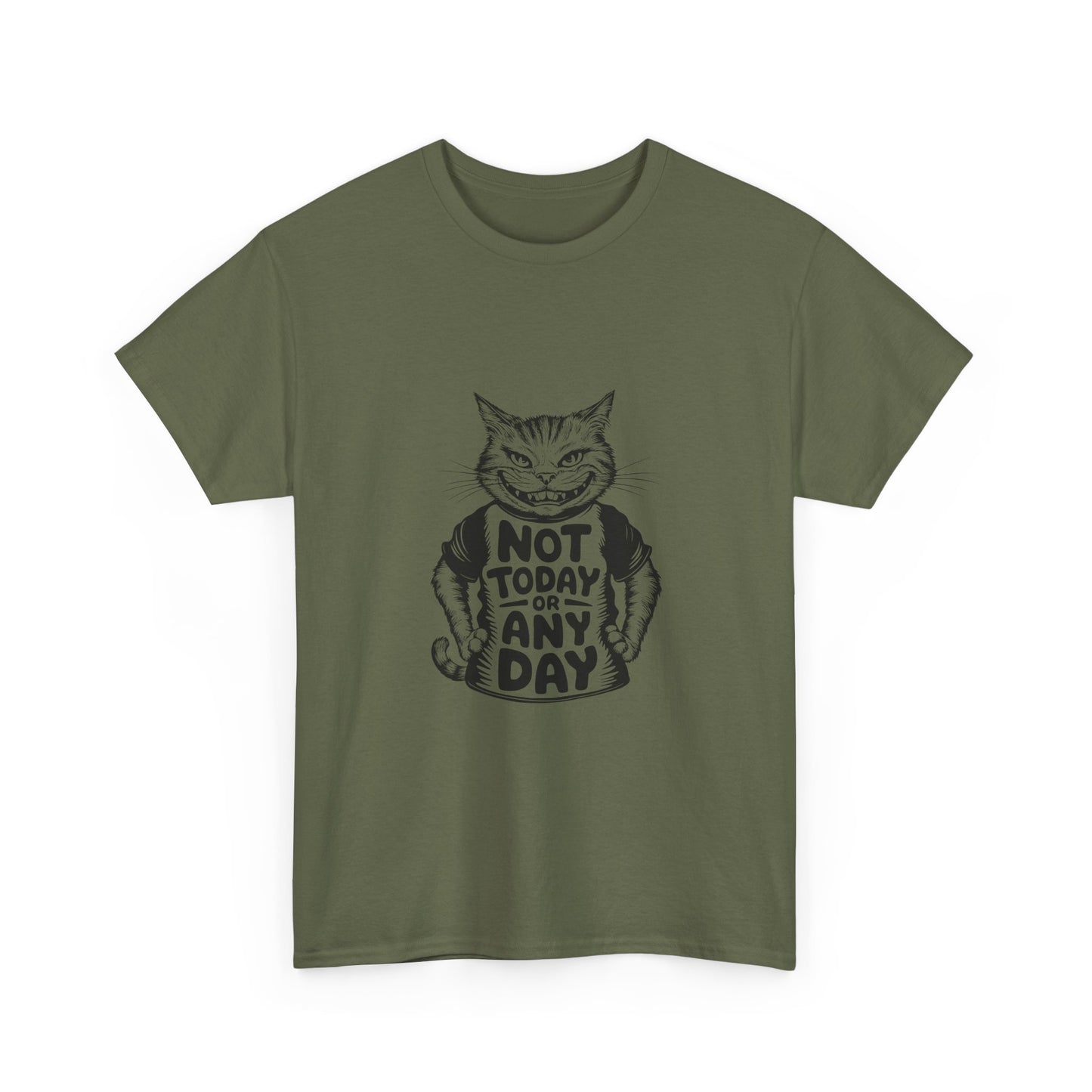 Cat Graphic Tee — “Not Today Any Day” Funny Grumpy Cat T‑Shirt