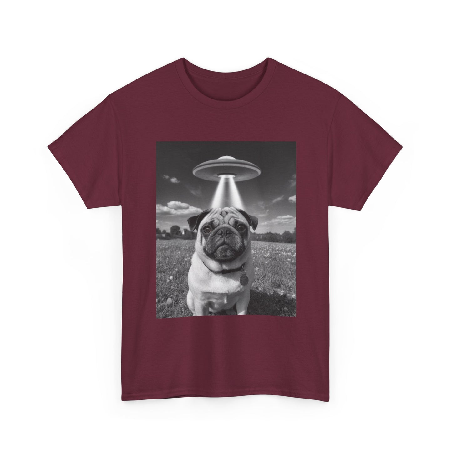 Pug Abduction Tee - Funny UFO Dog Graphic Shirt