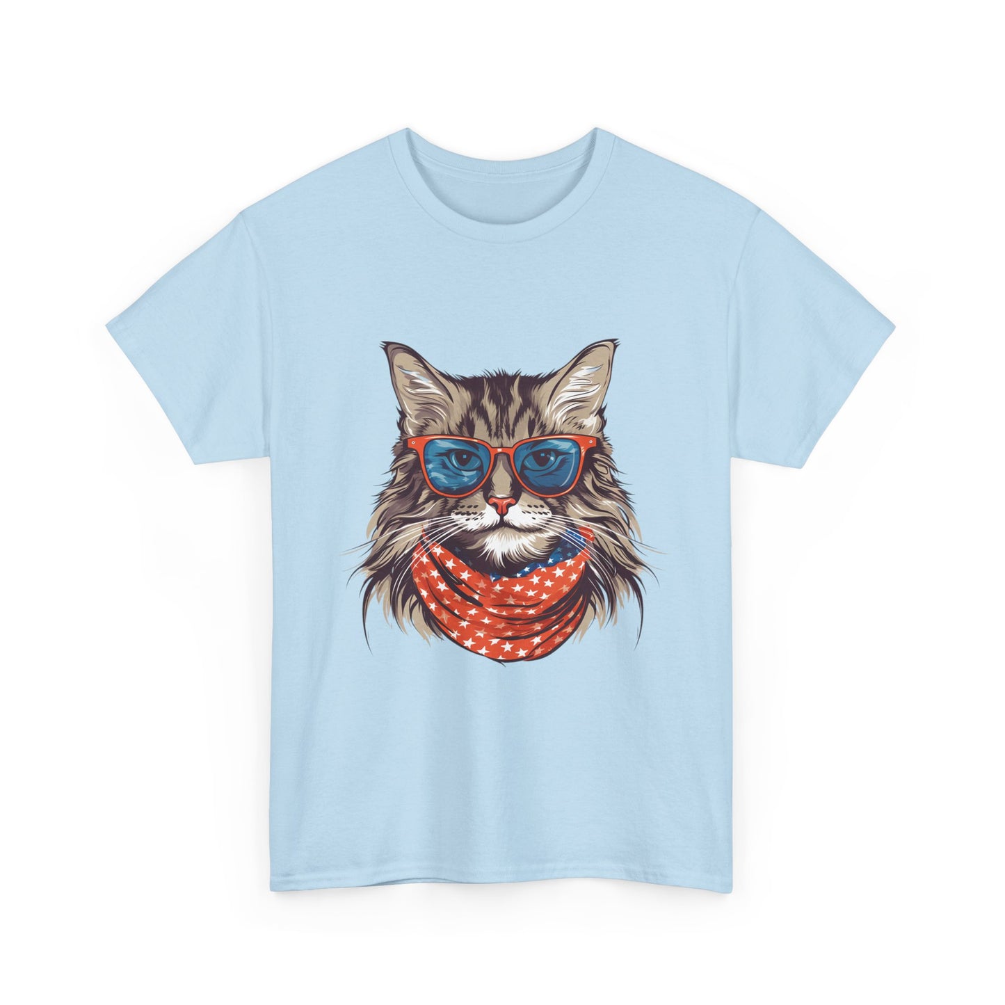 Cat with Sunglasses & Bandana T-Shirt — Cool Retro Cat Graphic Tee
