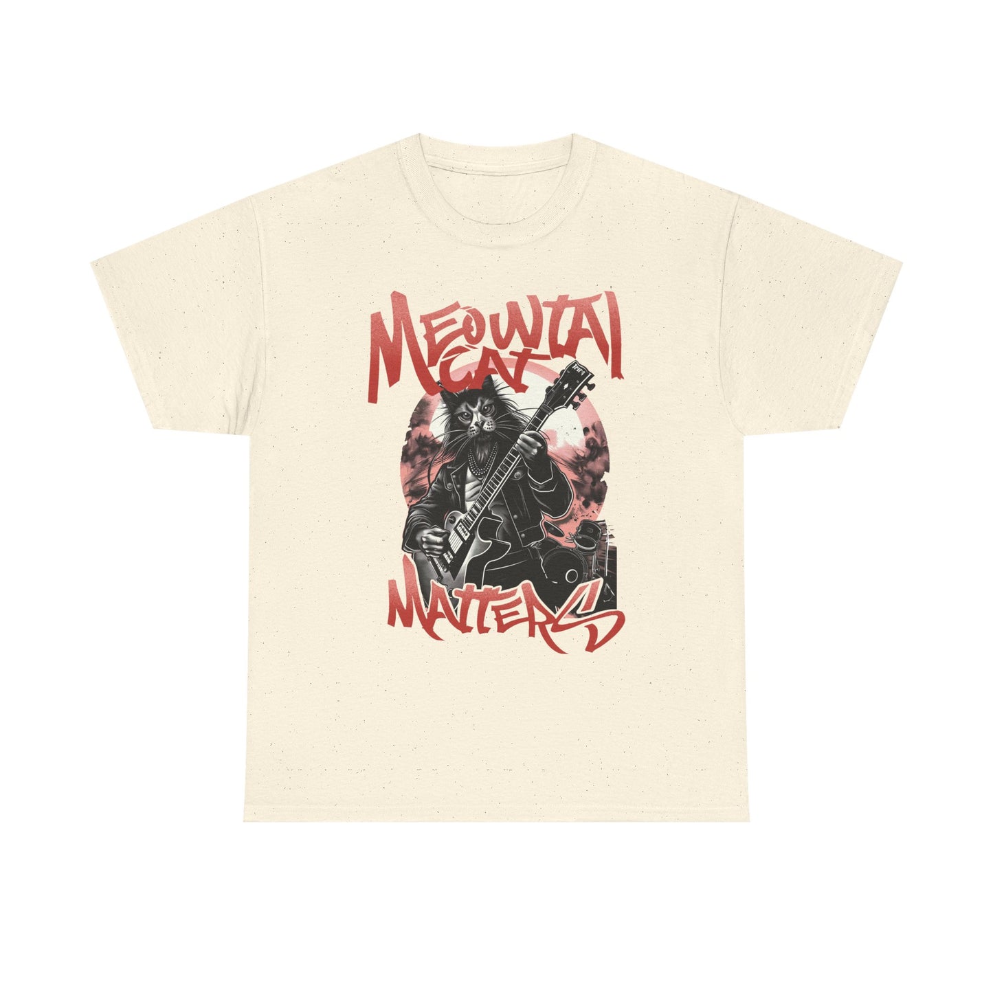 Cat Metal T-Shirt – “Meowtal Matters” Rock Guitar Cat Tee