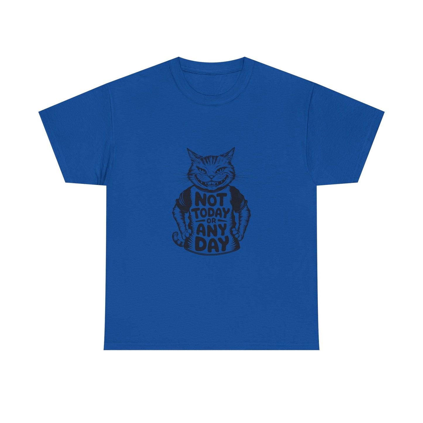 Cat Graphic Tee — “Not Today Any Day” Funny Grumpy Cat T‑Shirt