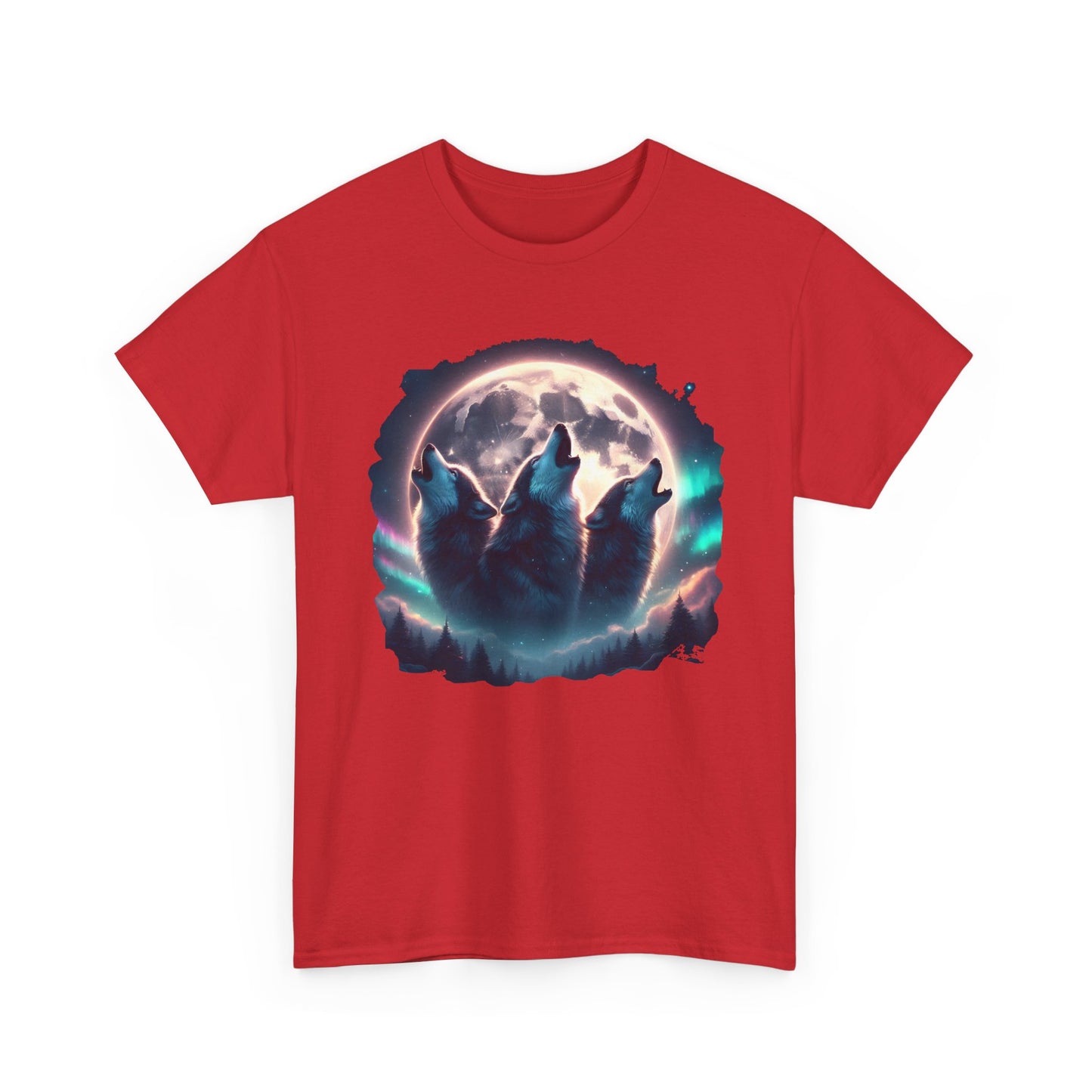 Wolf Moon T-Shirt — Howling Wolves Silhouette at Full Moon Graphic Tee