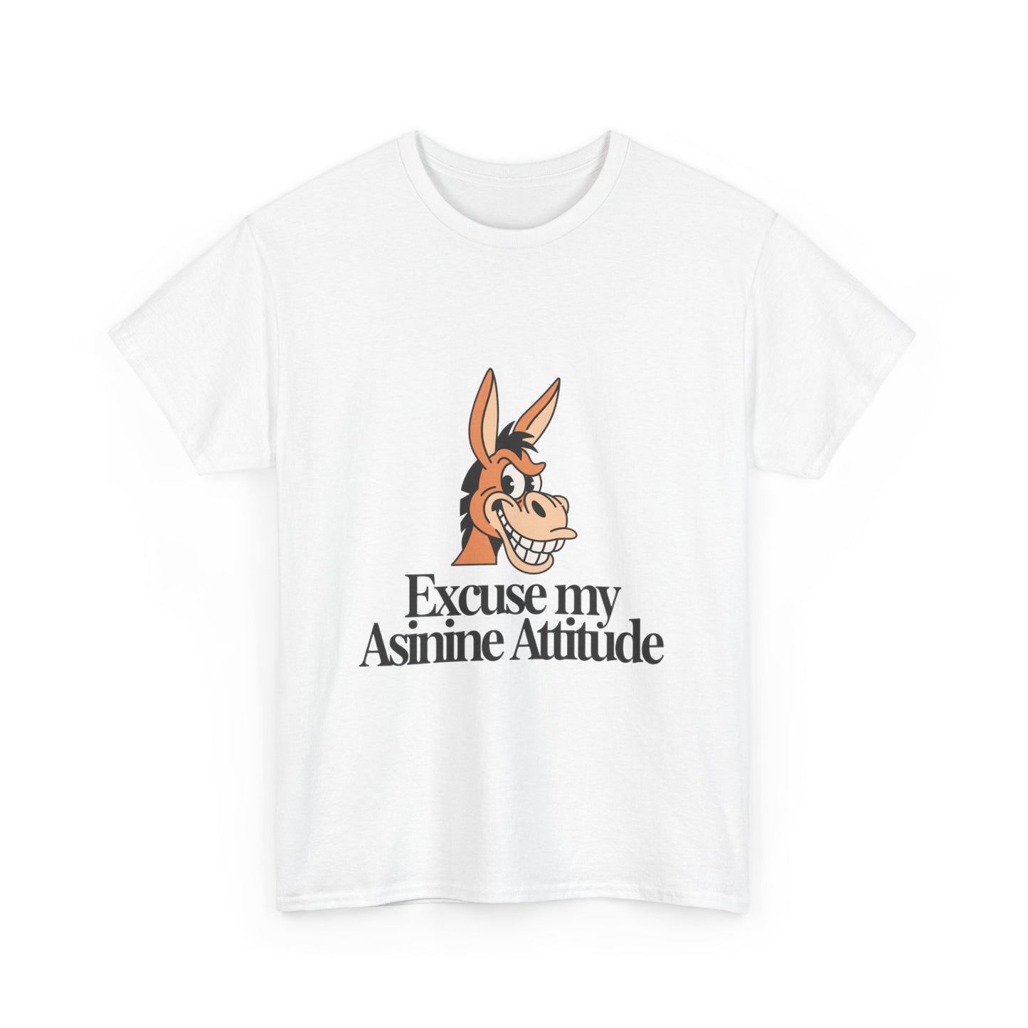 Funny Donkey Tee — "Excuse My Asinine Attitude" Casual Graphic T-Shirt