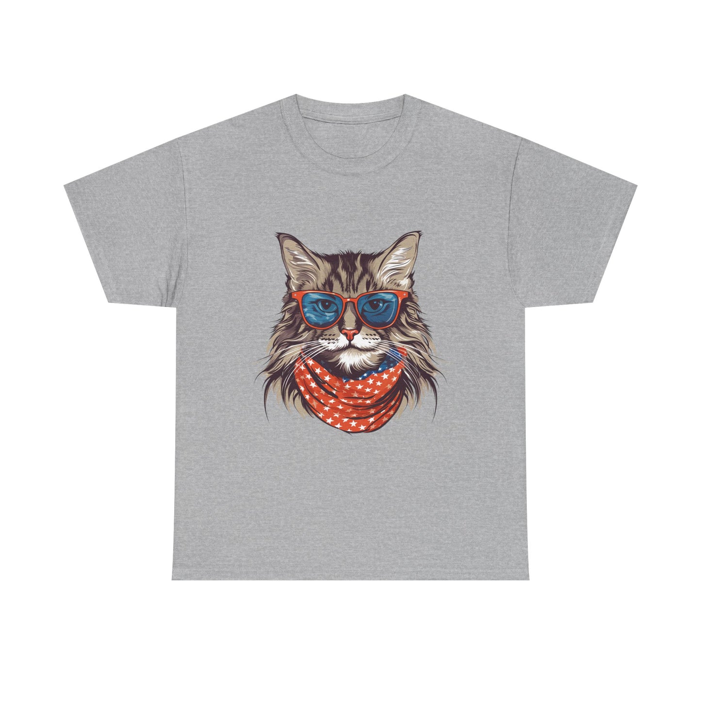 Cat with Sunglasses & Bandana T-Shirt — Cool Retro Cat Graphic Tee