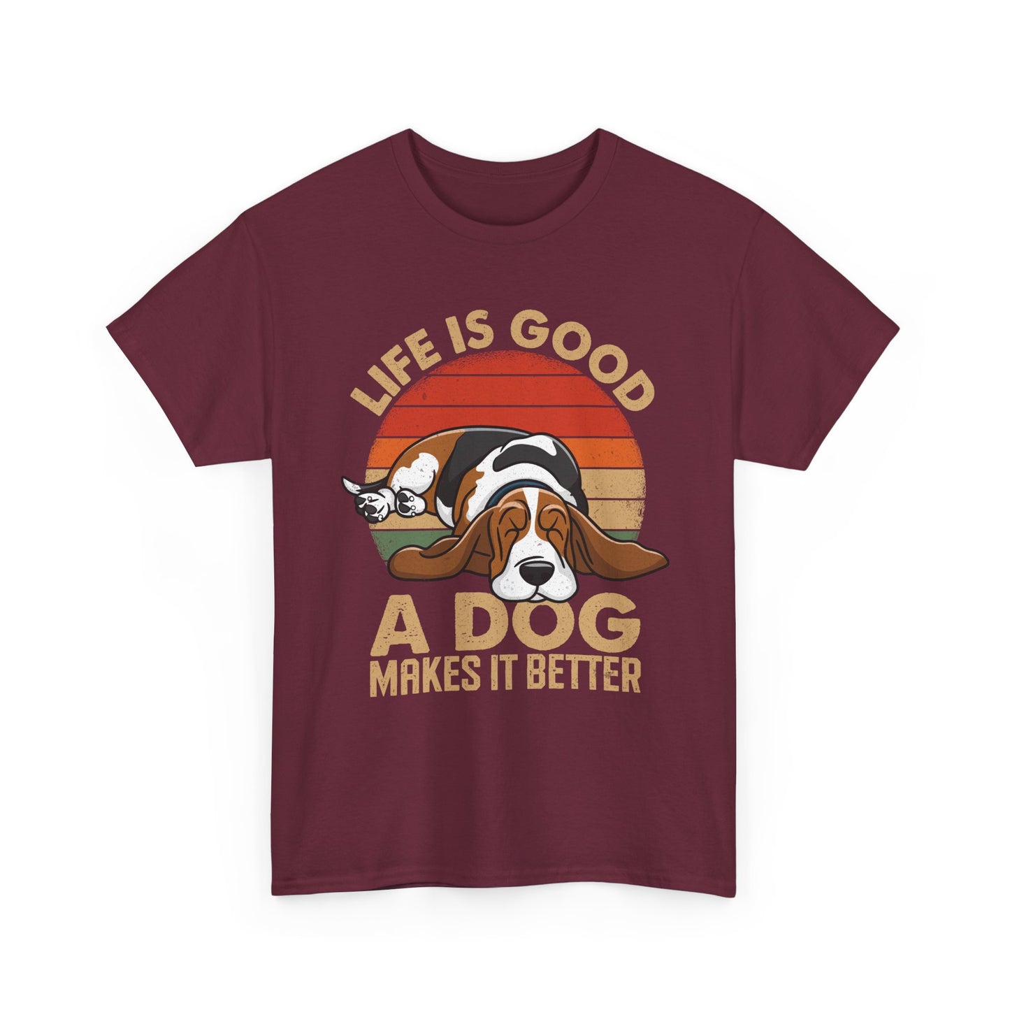 Life Is Good "A Dog Makes It Better" T-Shirt — Cute Retro Dog Lover Tee