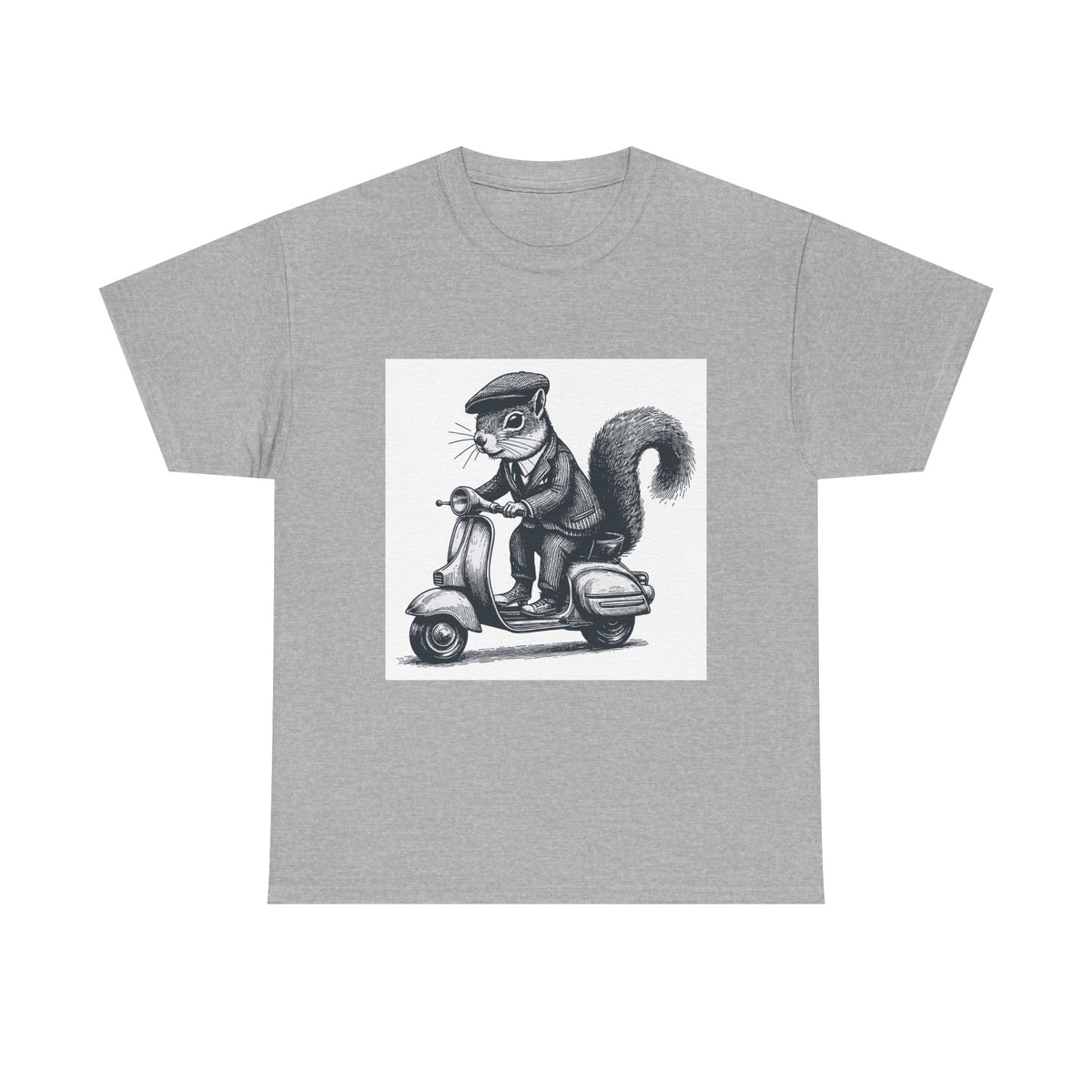 Squirrel on Scooter T-Shirt — Retro Riding Animal Tee