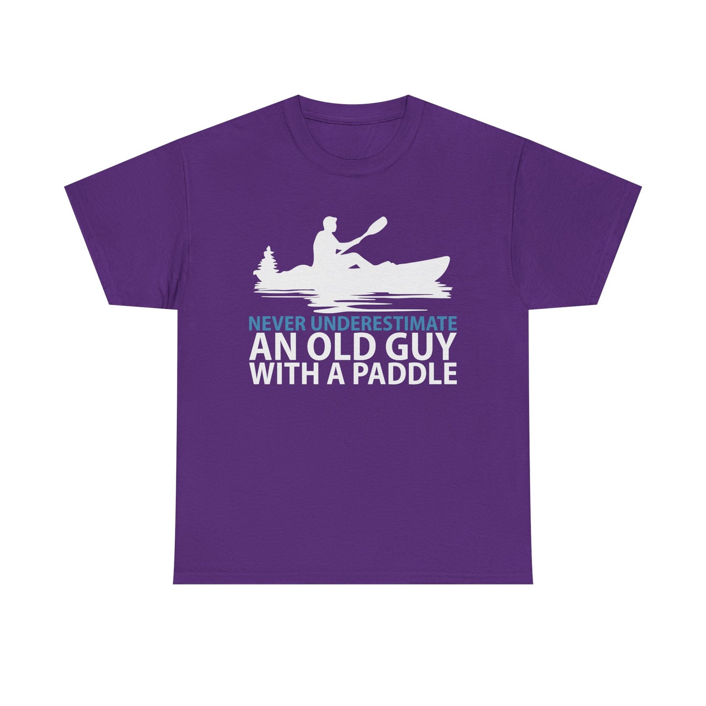 Kayak T-Shirt — "Never Underestimate An Old Guy With A Paddle" Vintage Paddleboarding Tee