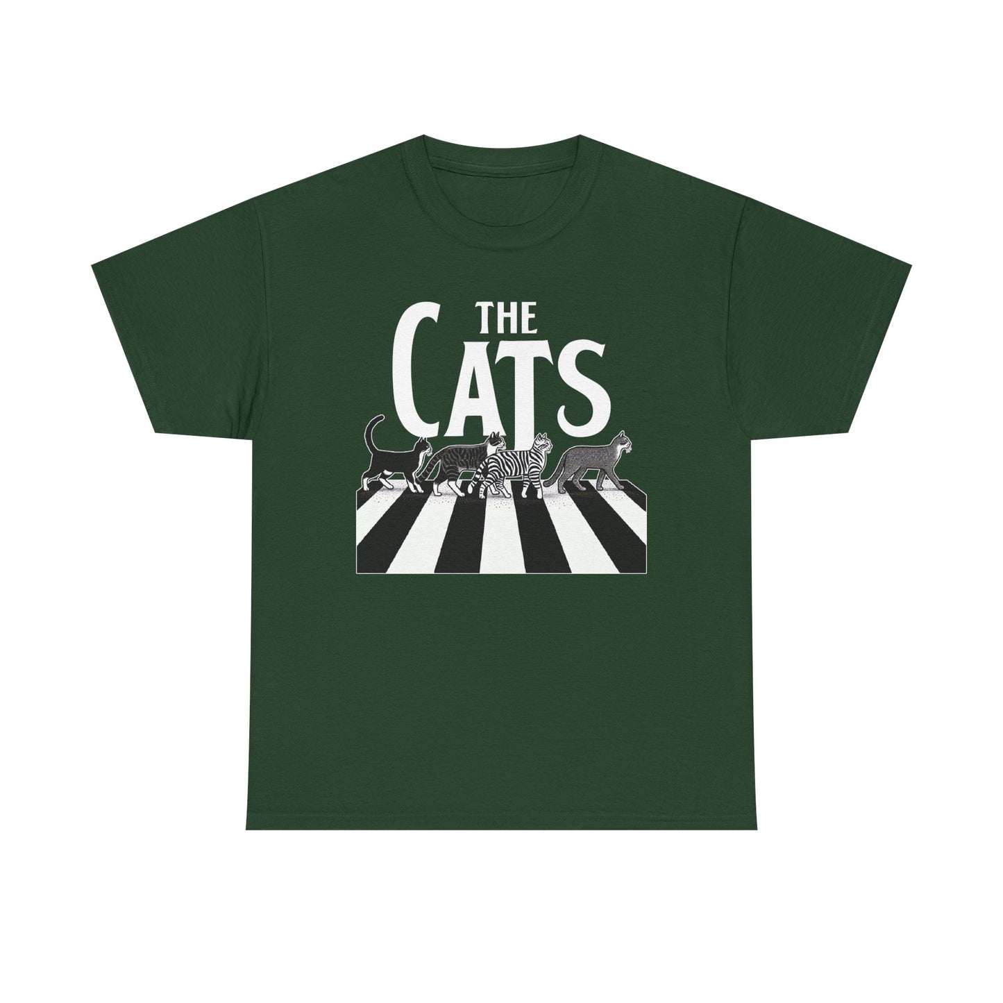 Cats Crossing T‑Shirt — Retro Black & White Cat Walk Graphic Tee