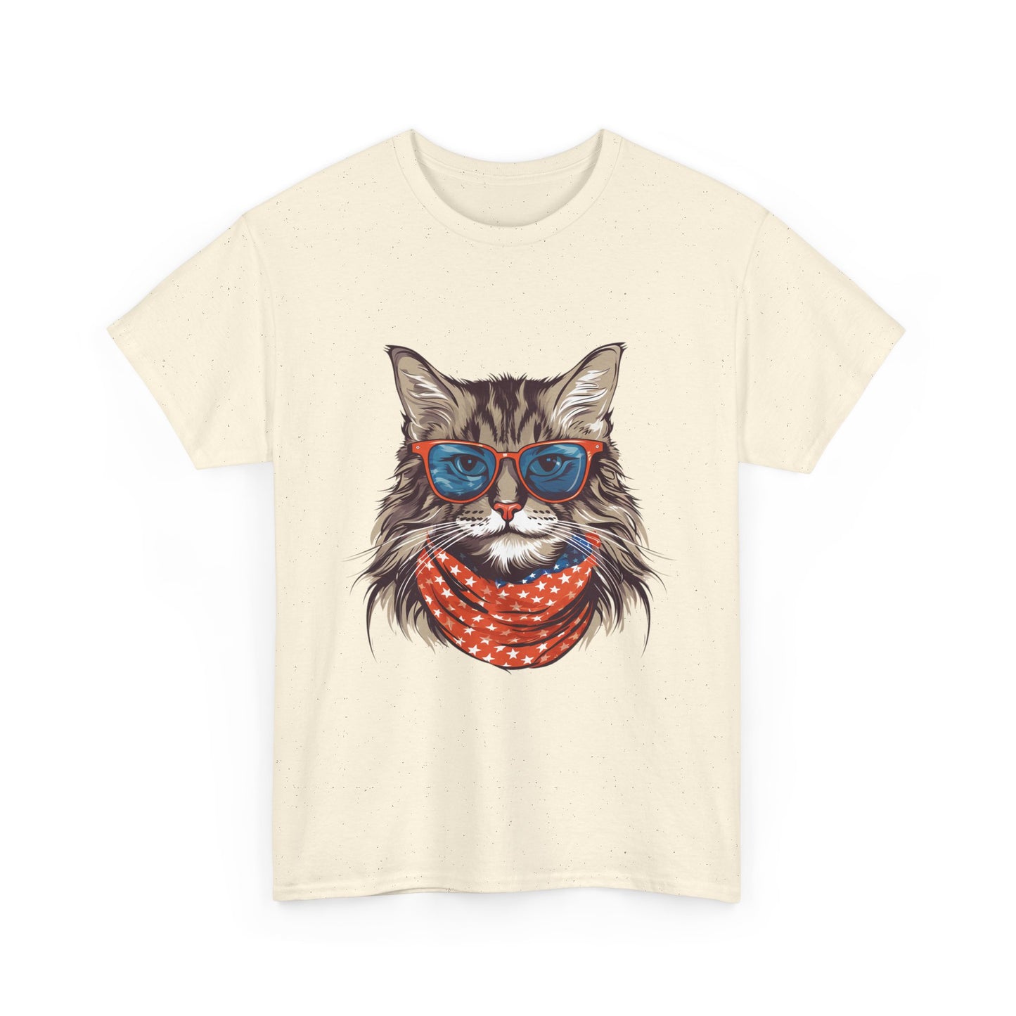 Cat with Sunglasses & Bandana T-Shirt — Cool Retro Cat Graphic Tee