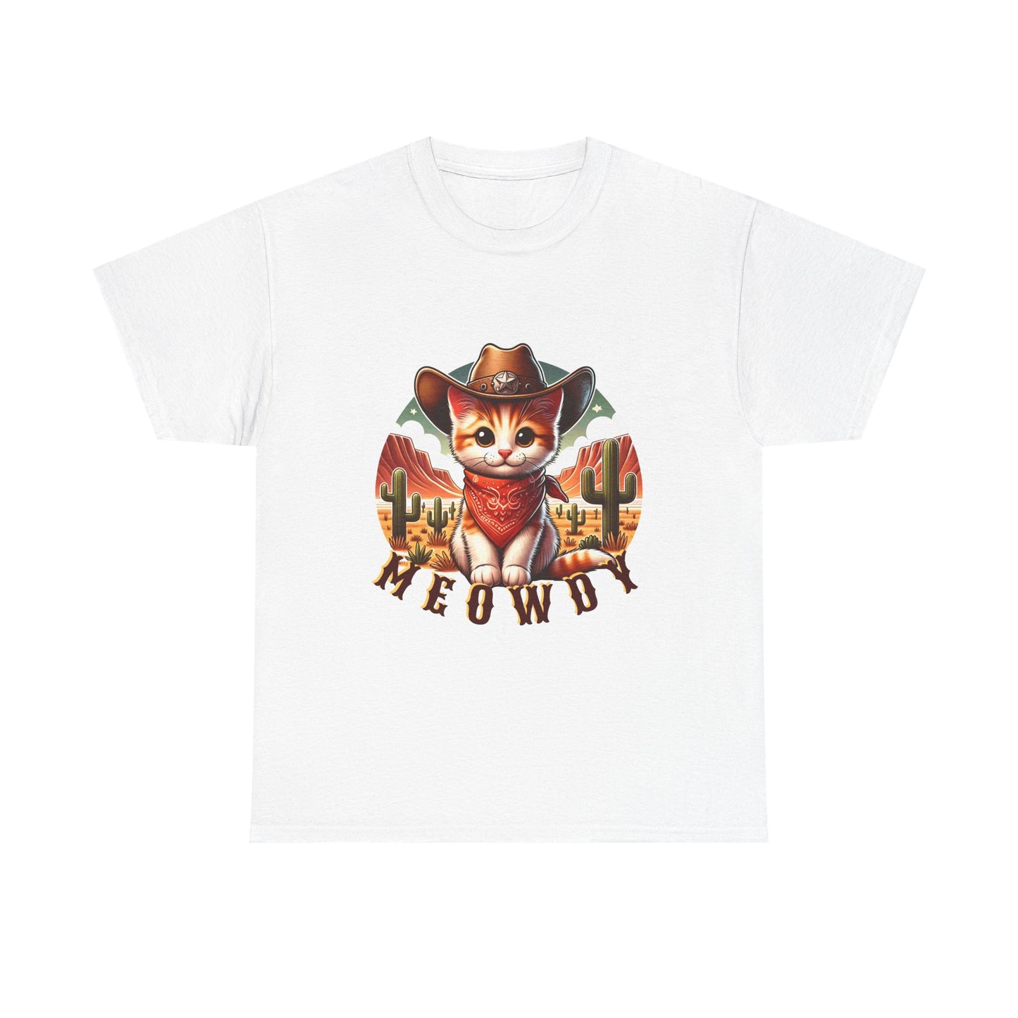 Cat Cowboy Tee — "Meowdy" Western Kitten Graphic T-Shirt