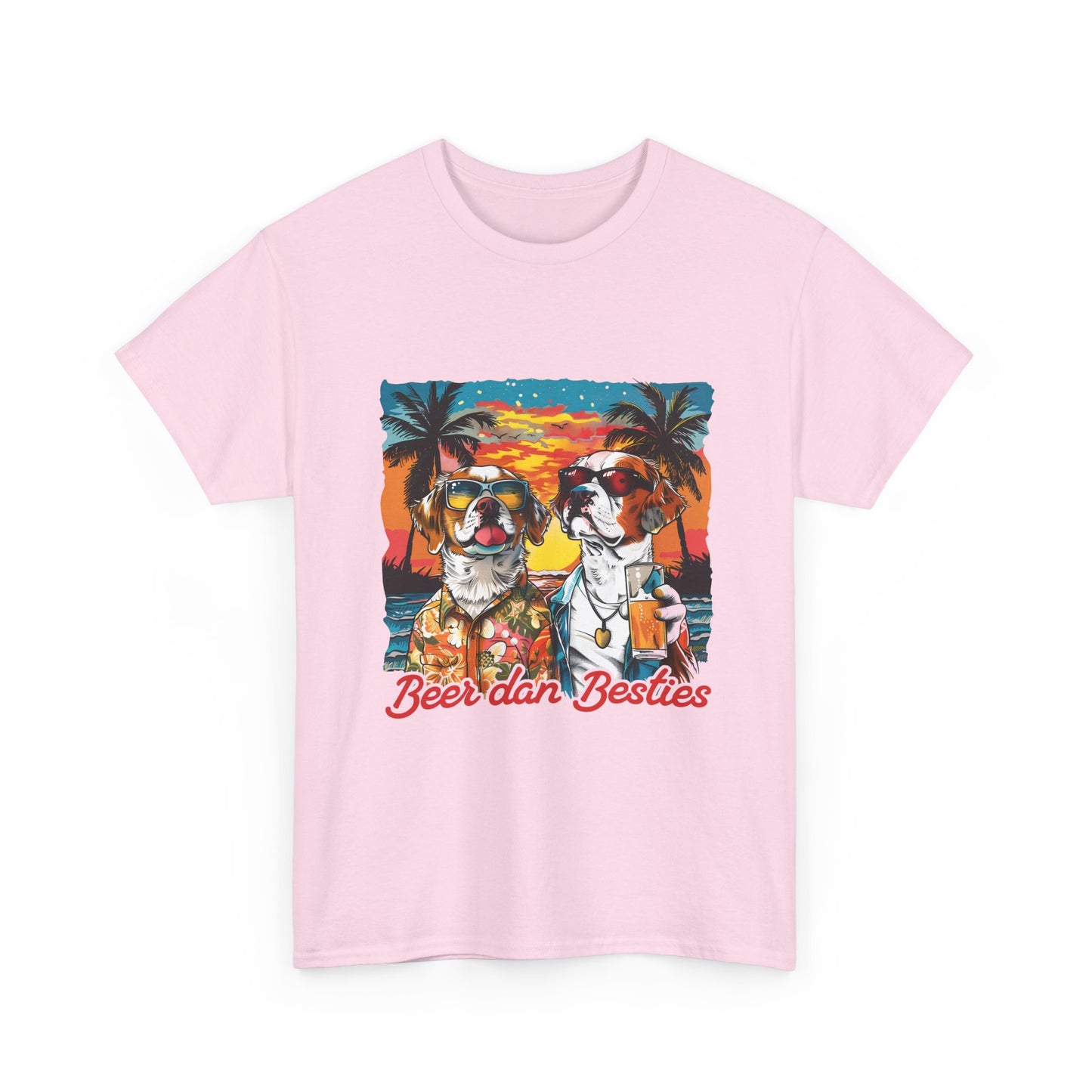T-Shirt — 'Beer dan Besties' Retro Sunset Dogs Tee