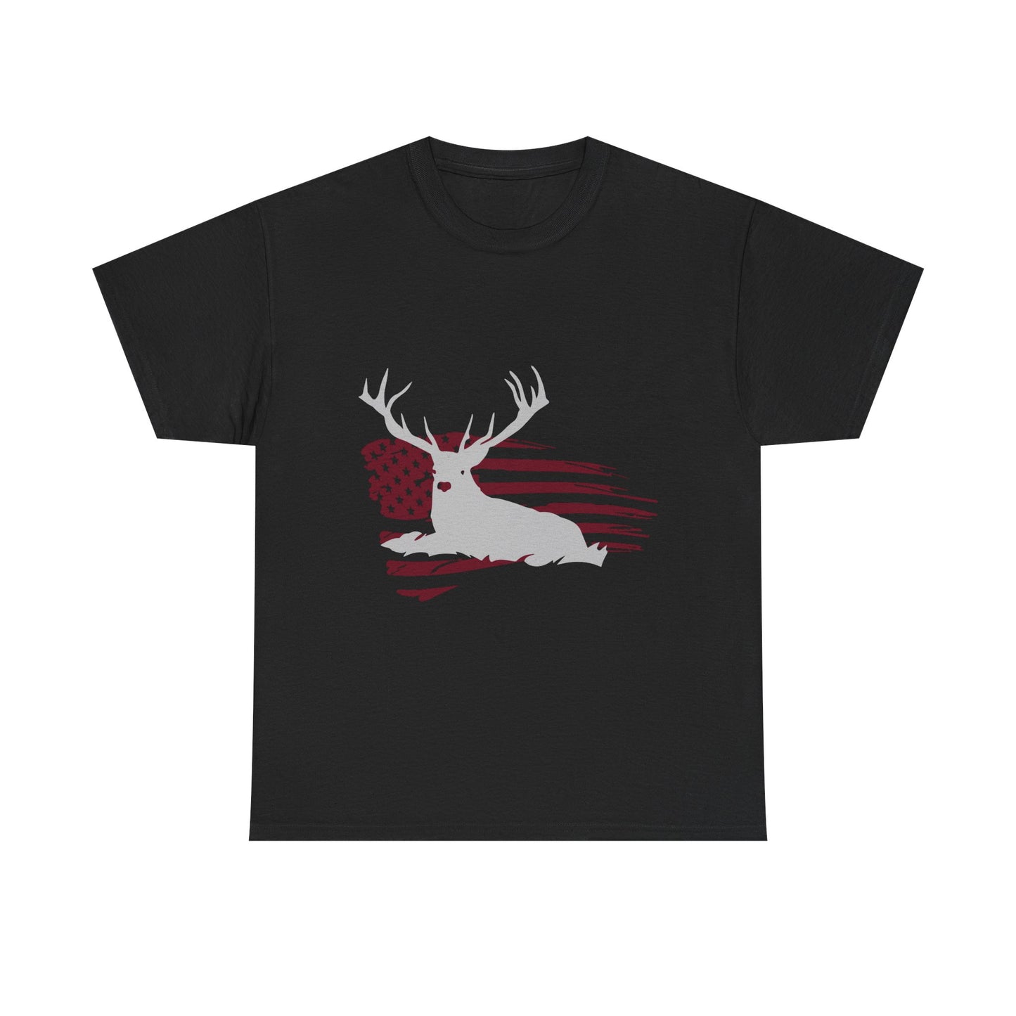 Patriotic Deer Flag T‑Shirt – American Hunting Graphic Tee