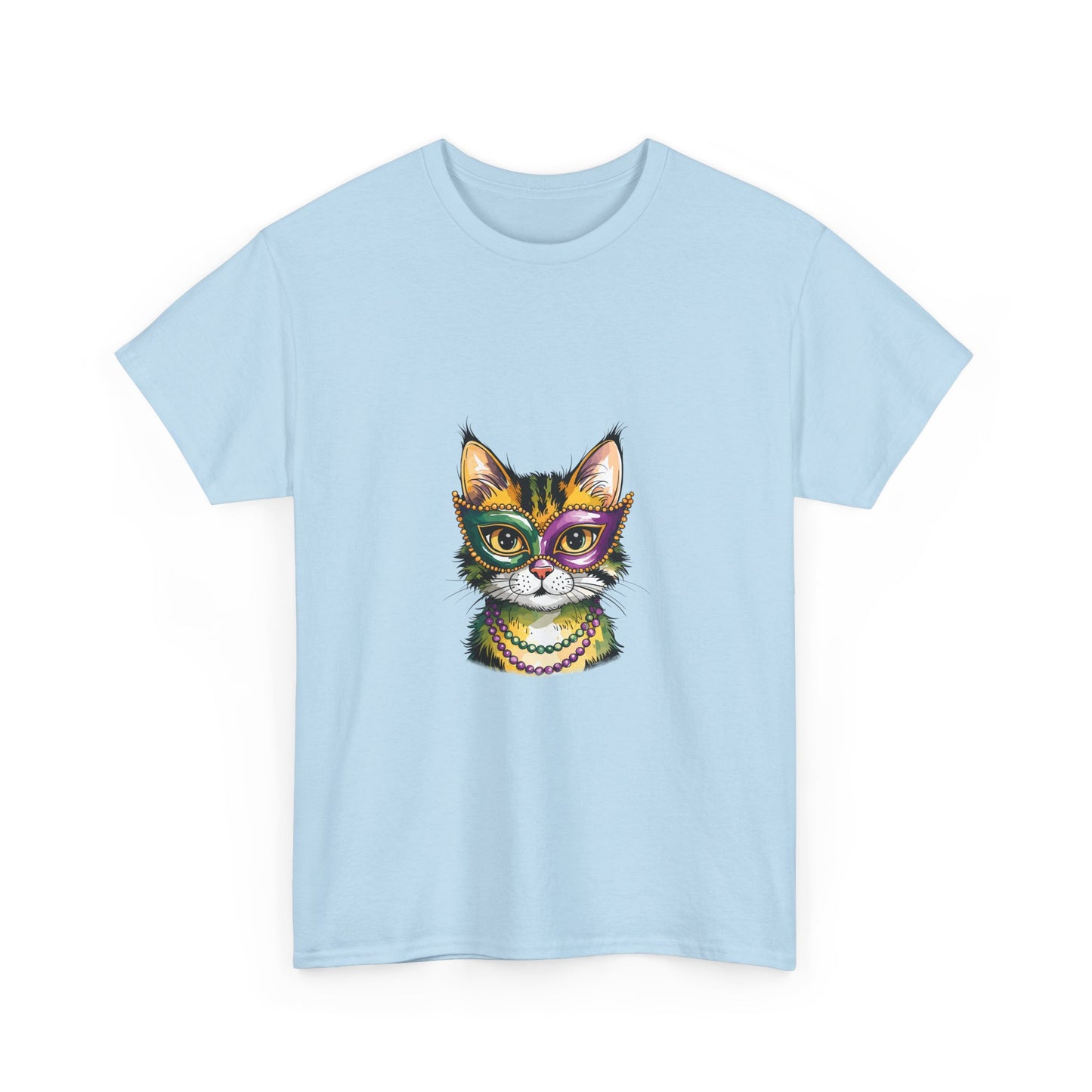 Cat Face Graphic Tee — Colorful Whimsical Kitty T-Shirt