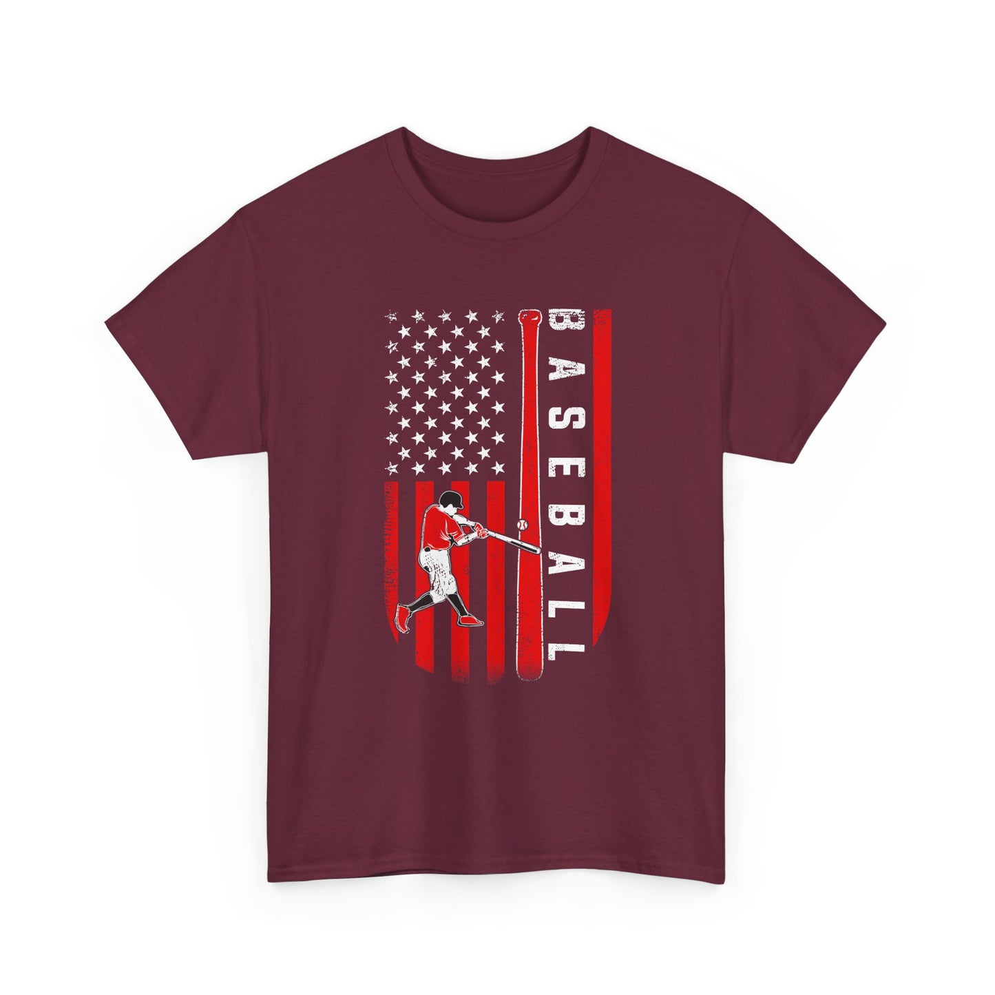 Baseball American Flag T-Shirt — Patriotic Batter Graphic Tee