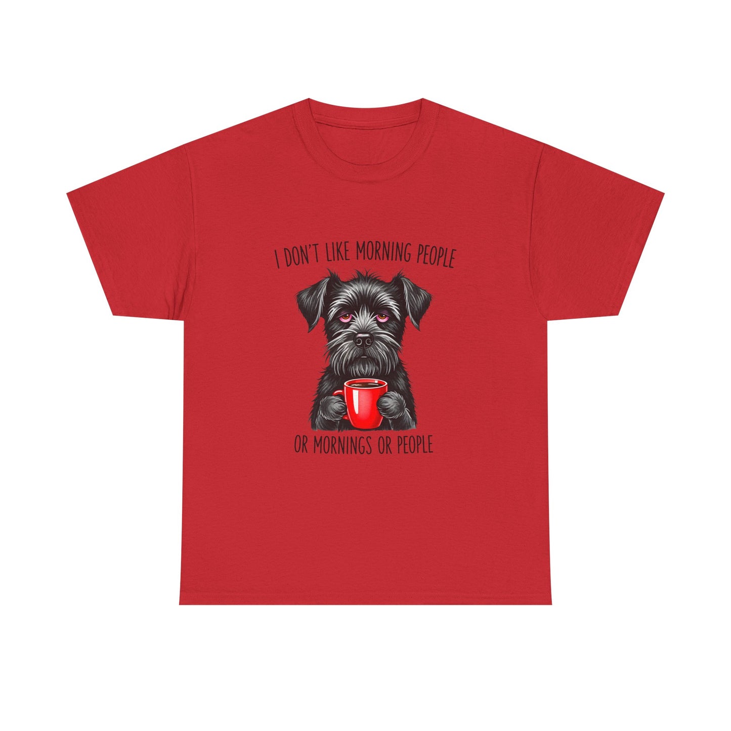 Schnauzer Coffee Tee — "I Don't Like Morning People" Graphic T-Shirt