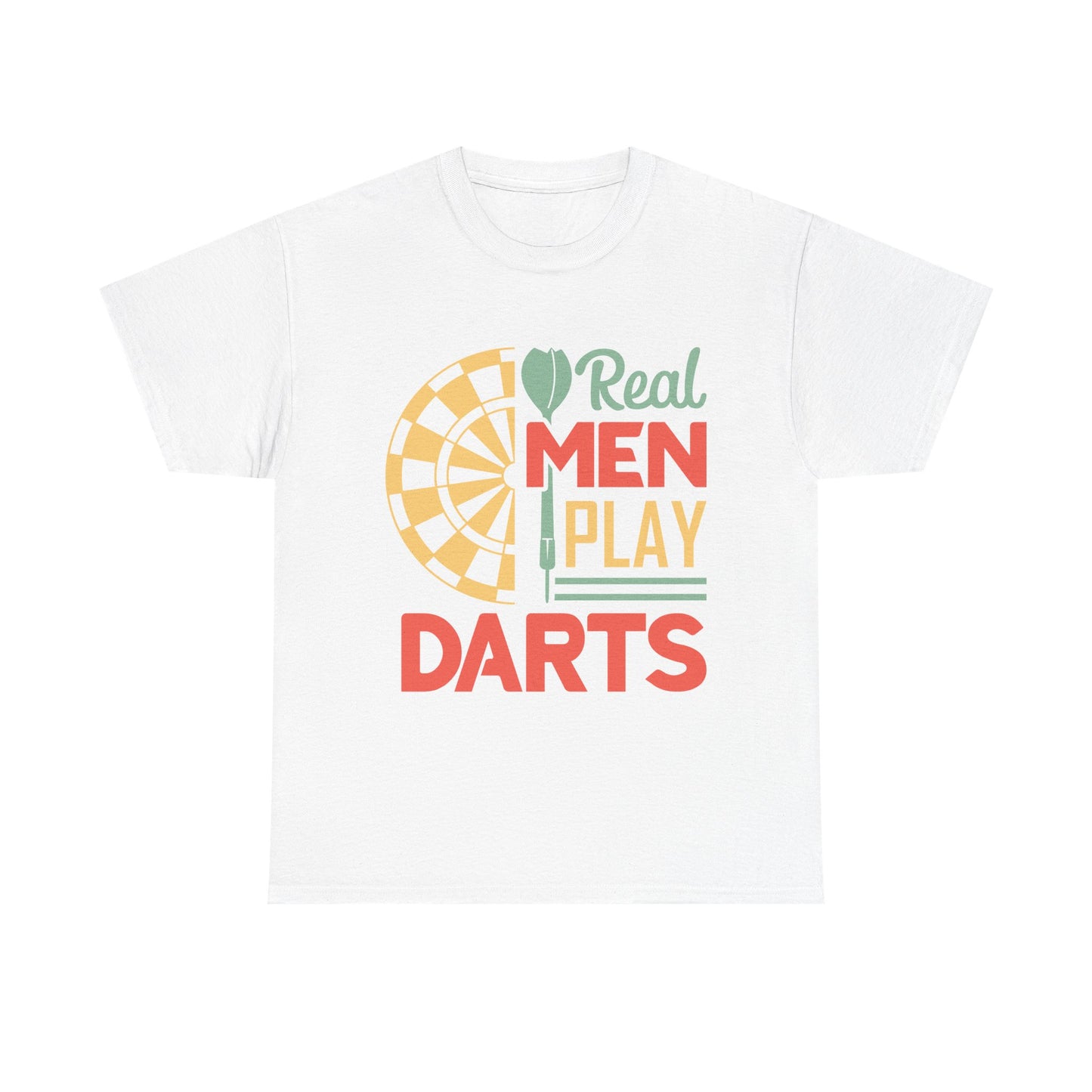 Darts T-Shirt — “Real Men Play Darts” Retro Dartboard Tee