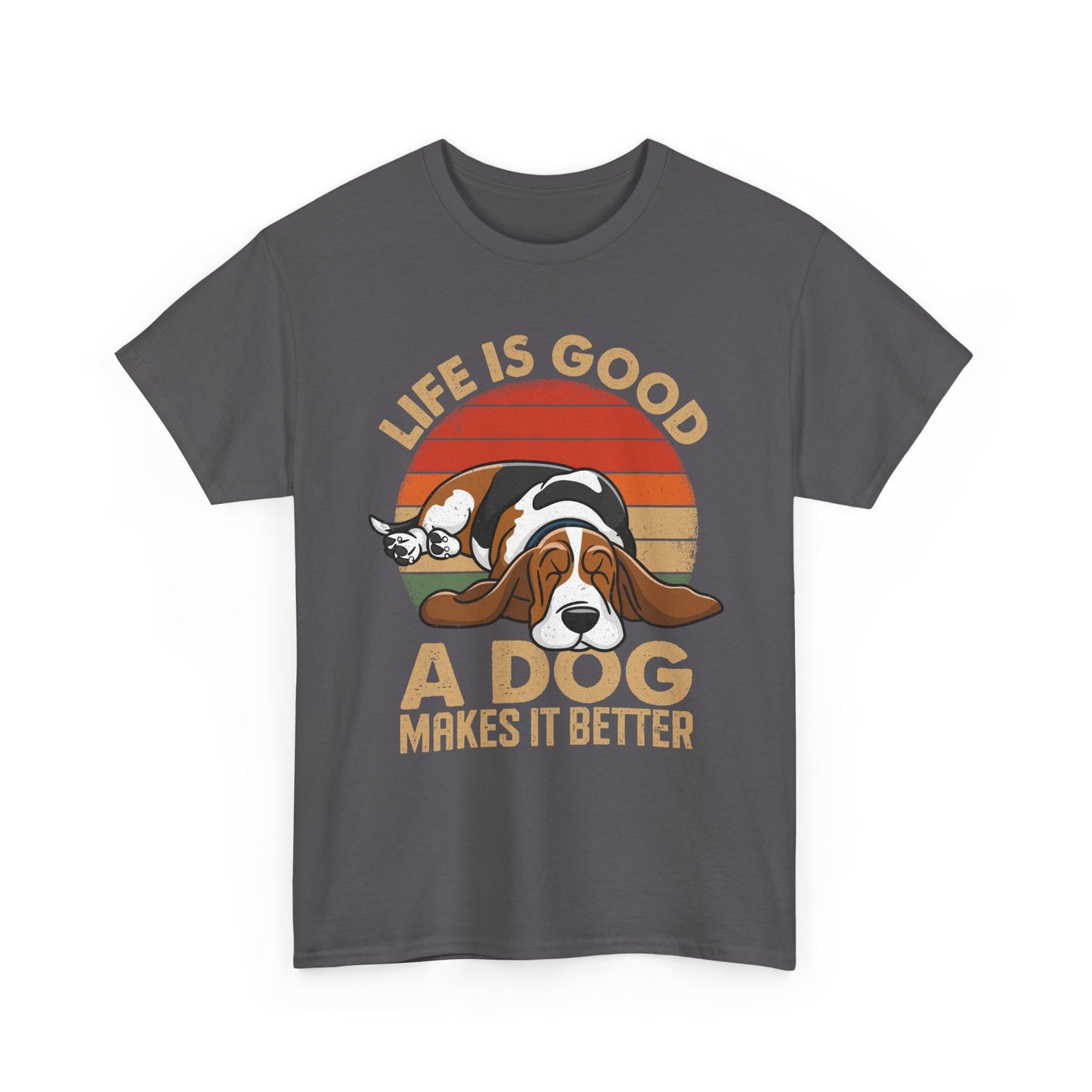 Life Is Good "A Dog Makes It Better" T-Shirt — Cute Retro Dog Lover Tee
