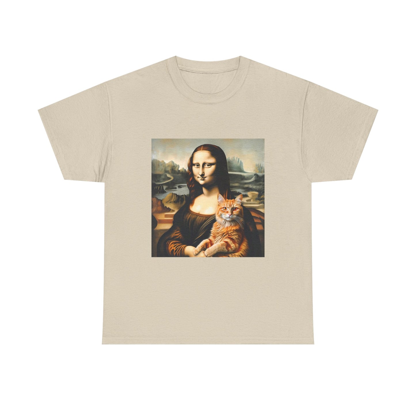 T-Shirt — Mona Lisa Holding a Cat Graphic Tee
