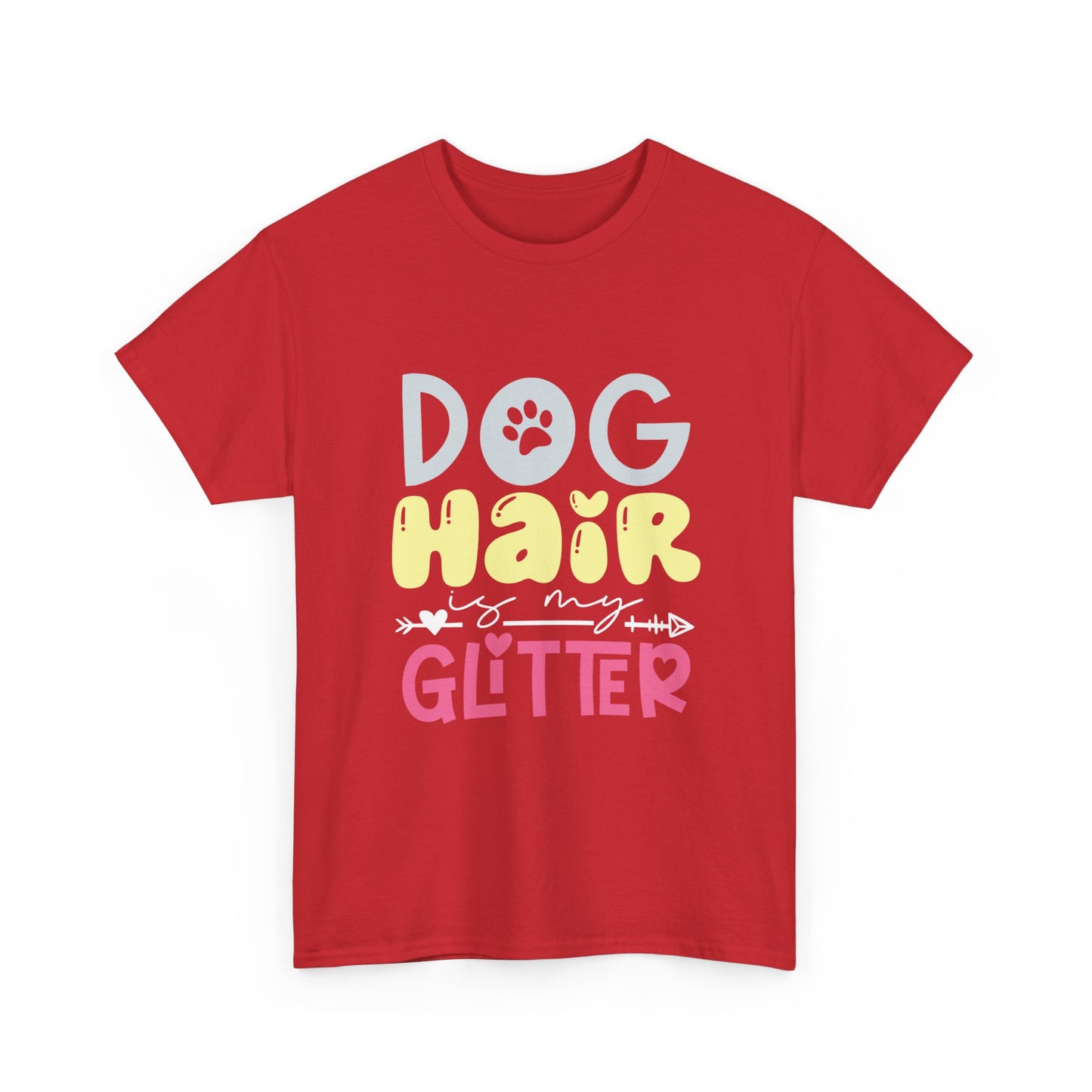 Dog Hair Glitter T-Shirt — Cute Paw Print Pet Lover Tee