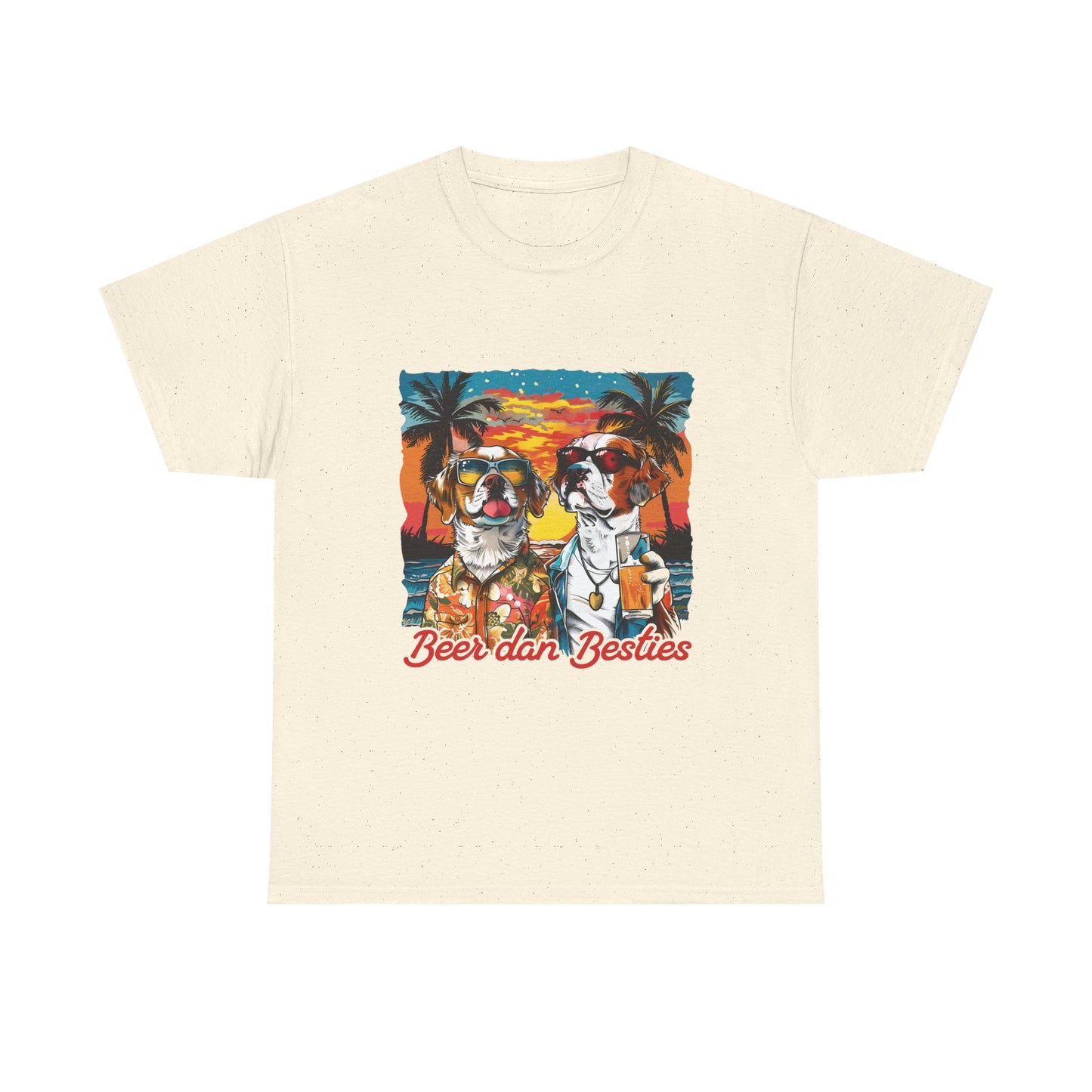 T-Shirt — 'Beer dan Besties' Retro Sunset Dogs Tee